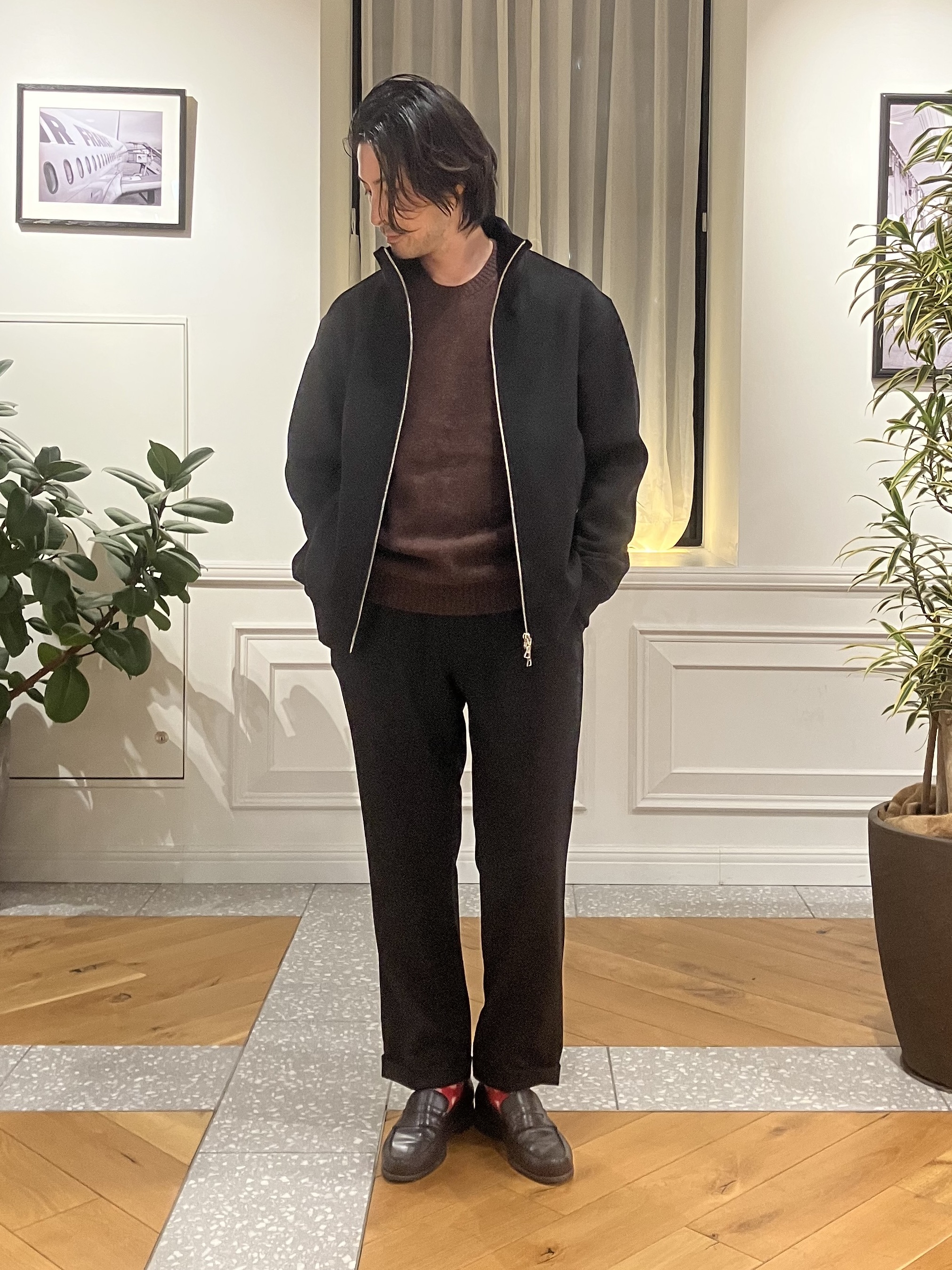 junyaさんの「DRESSTERIOR｜【干場義雅&times;DRESSTERIOR】リブジップアップブルゾン」を使ったコーディネート