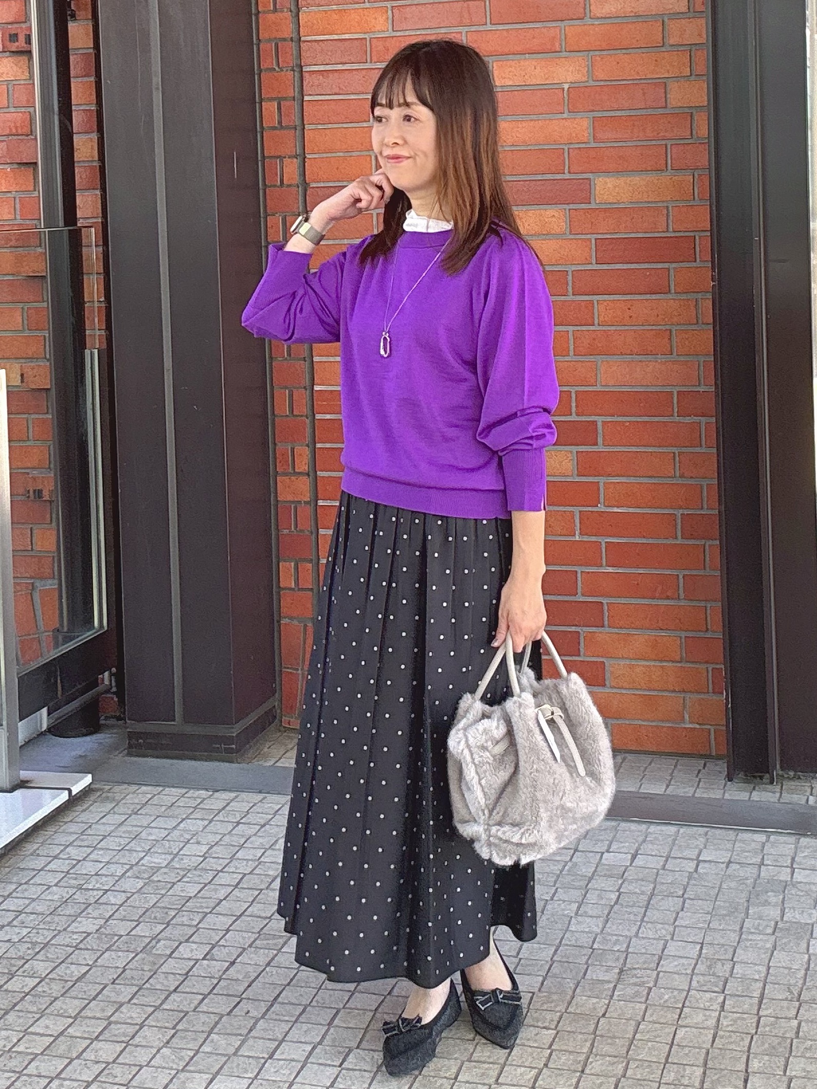 makiさんの「UNTITLED｜【重ね着レイヤードに】シアーテレコハイネックトップス」を使ったコーディネート