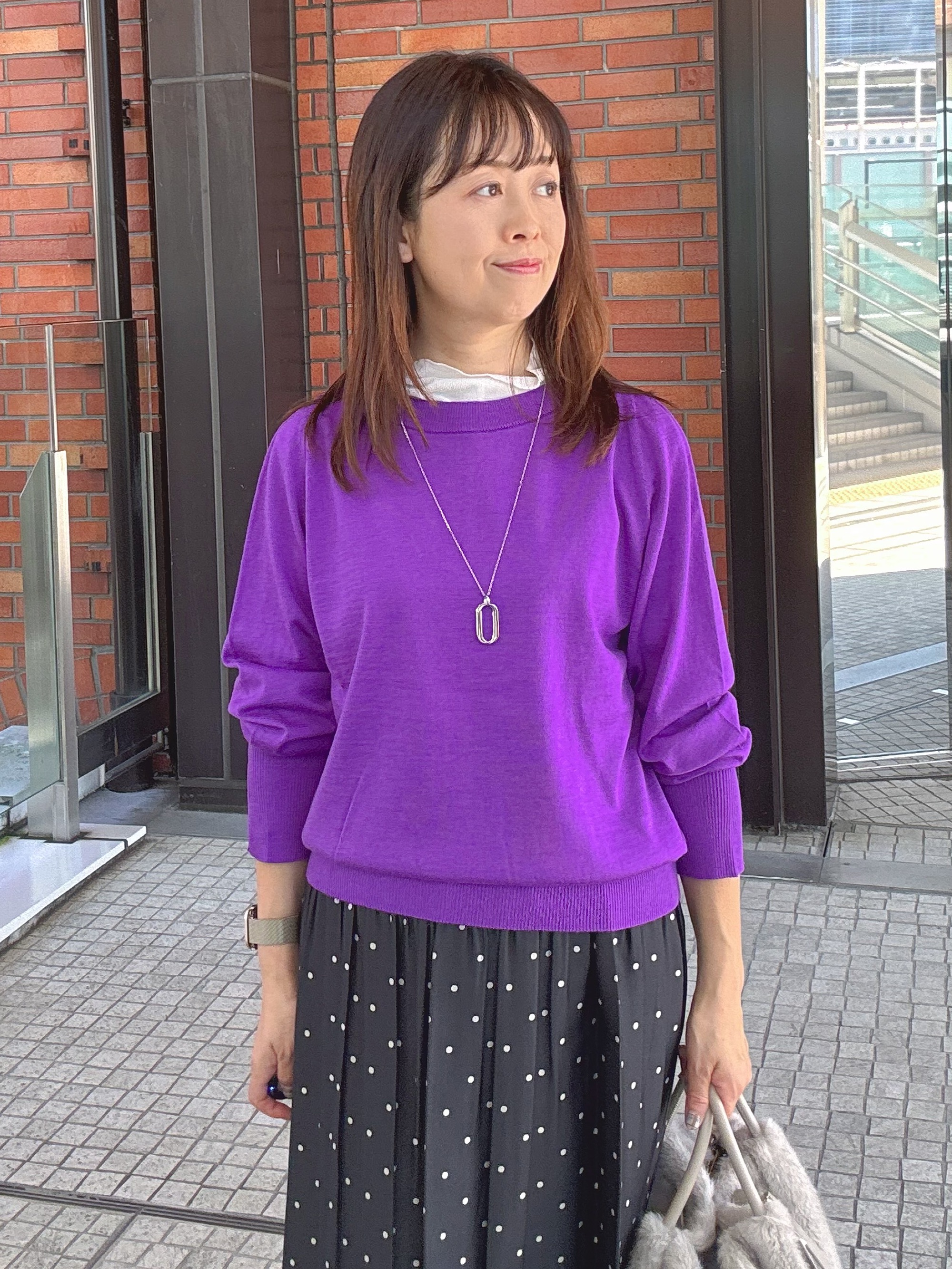 makiさんの「UNTITLED｜【重ね着レイヤードに】シアーテレコハイネックトップス」を使ったコーディネート