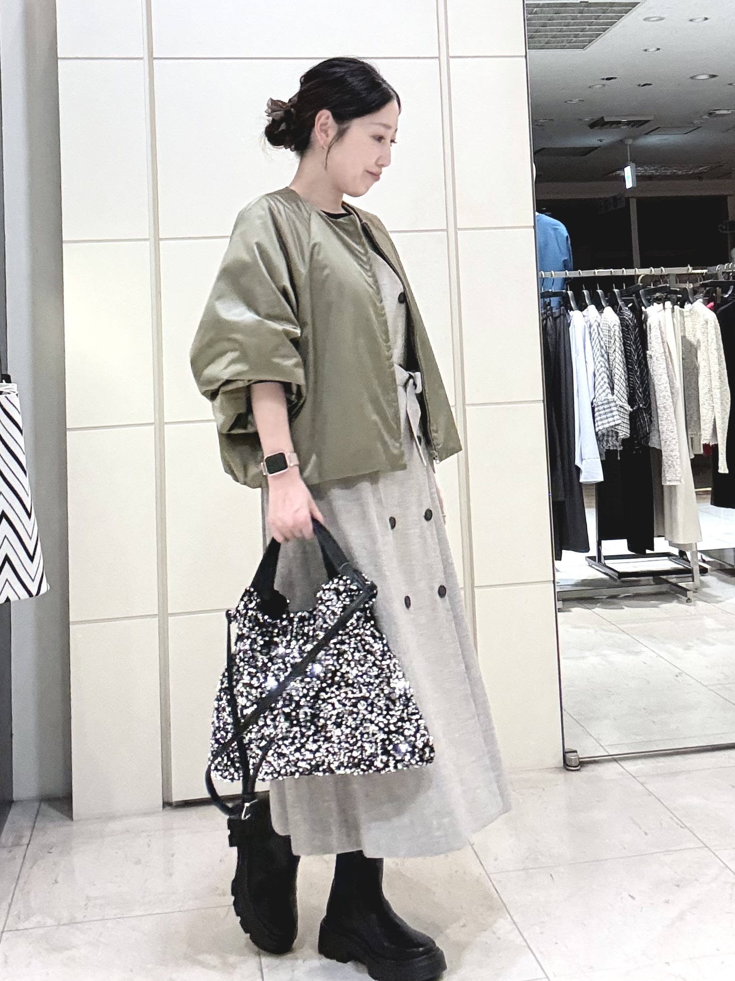 mori.さんの「UNTITLED｜【軽アウター/中綿/秋冬コート】ショートブルゾン」を使ったコーディネート