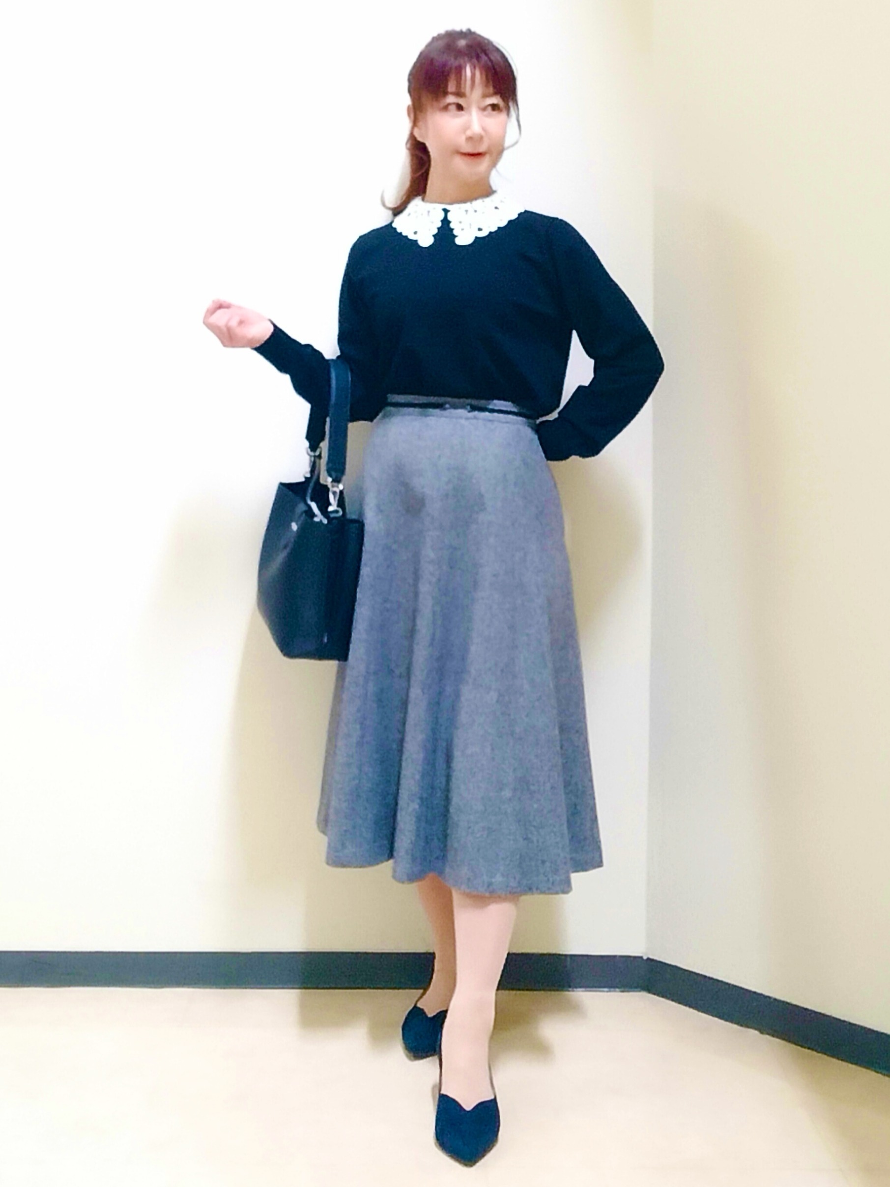 花さんの「Reflect｜【SS-4Lサイズ／セットアップ可】ペプラムデザイン テーラードジャケット」を使ったコーディネート