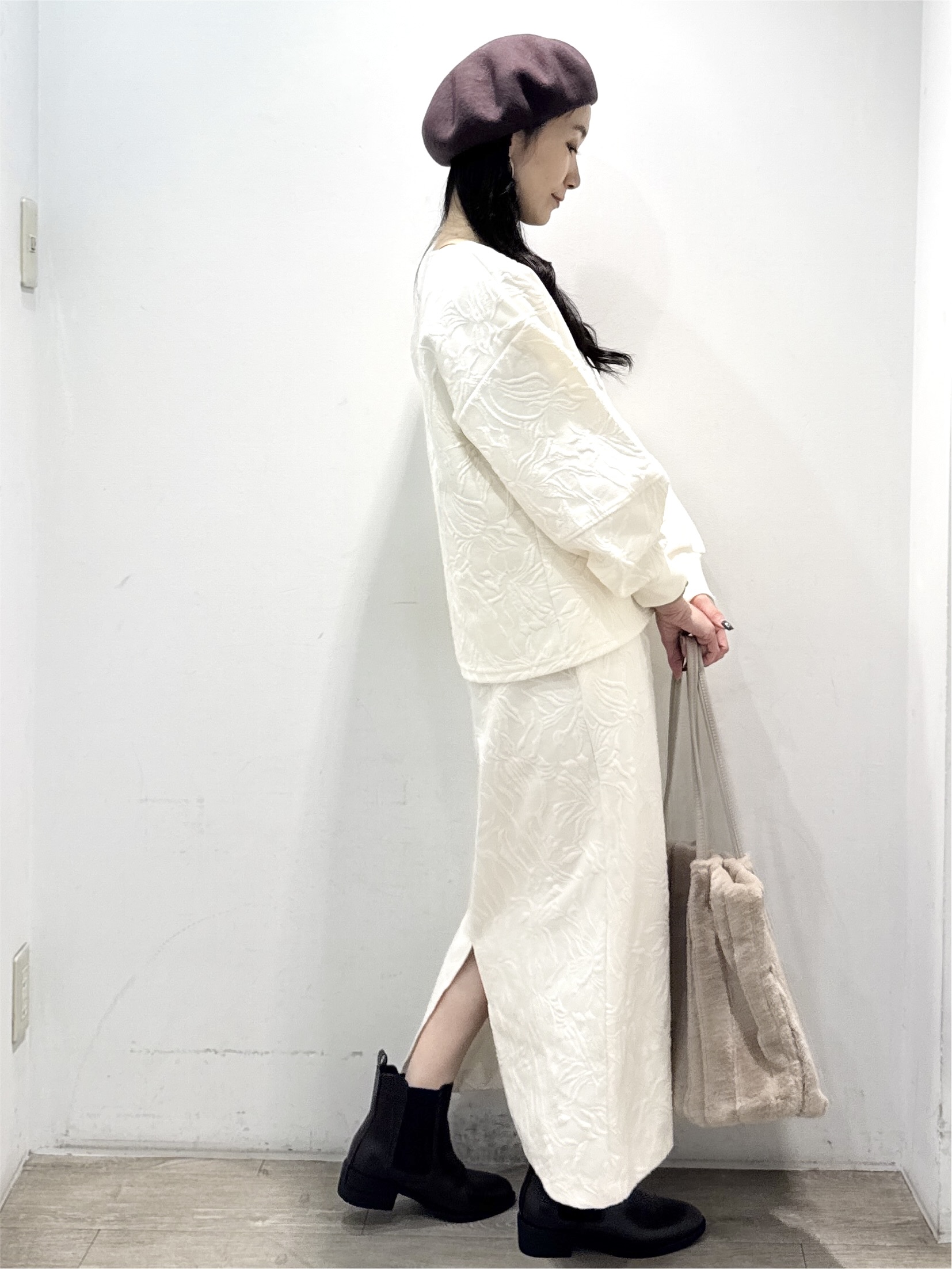 yuicciさんの「OPAQUE.CLIP｜ふくれジャカードプルオーバー／セットアップ可【洗濯機OK】」を使ったコーディネート