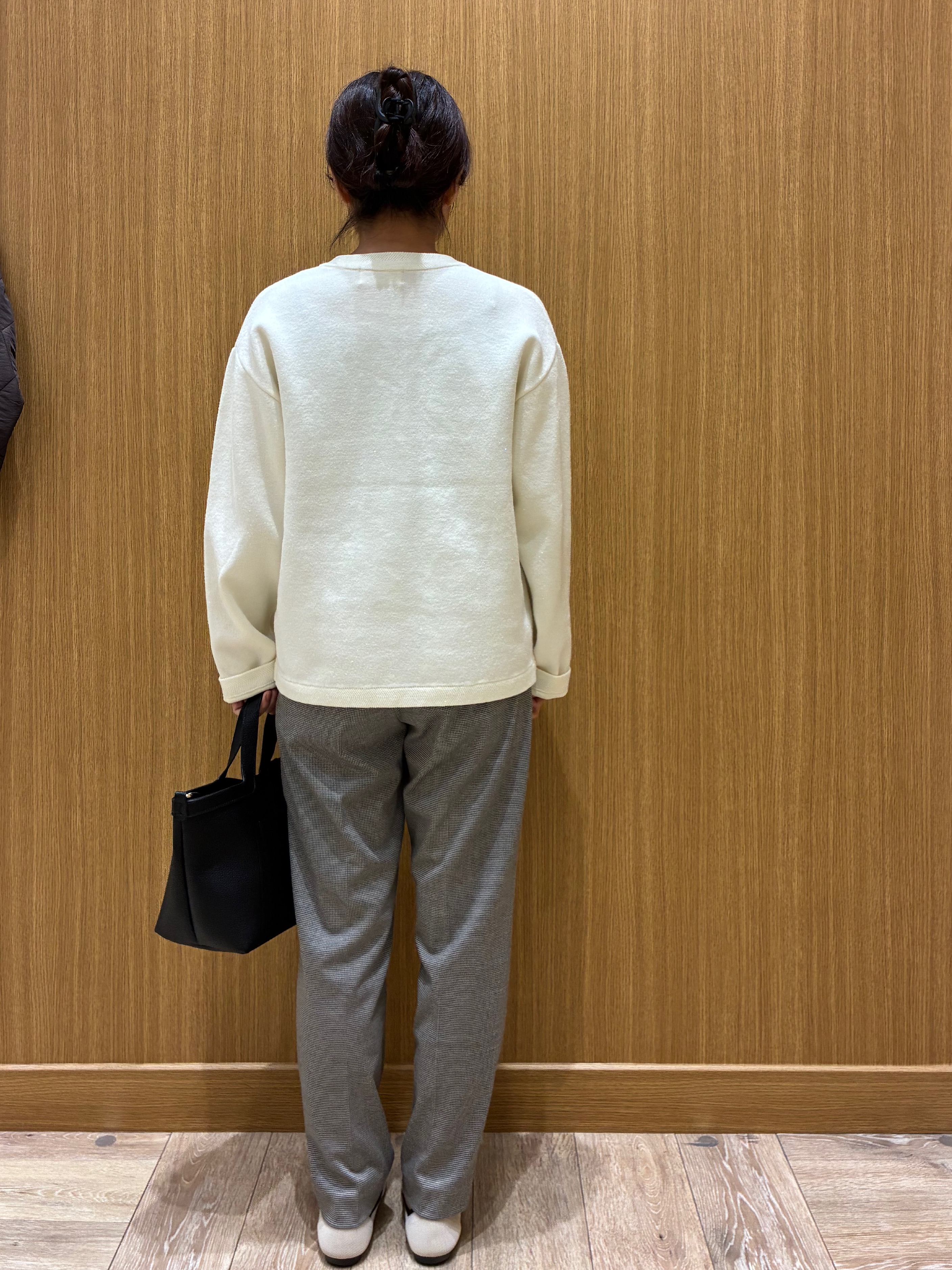 tomoさんの「OPAQUE.CLIP｜【セットアップ可】ノーカラーミドルコーディガン《洗濯機OK》」を使ったコーディネート