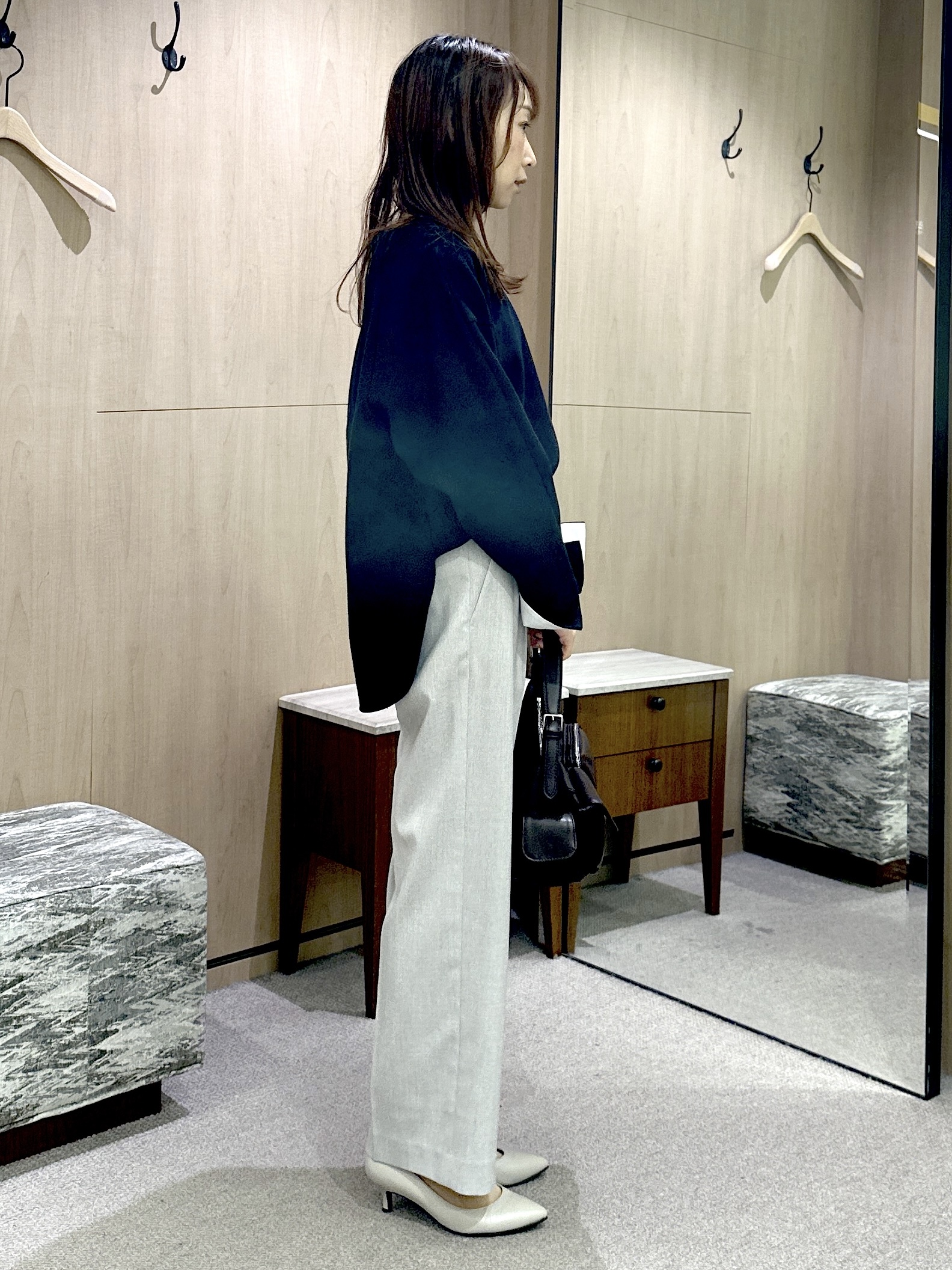 Miwaさんの「UNTITLED｜【セットアップ可/スウェットライク】袖口シャツドッキングプルオーバー」を使ったコーディネート