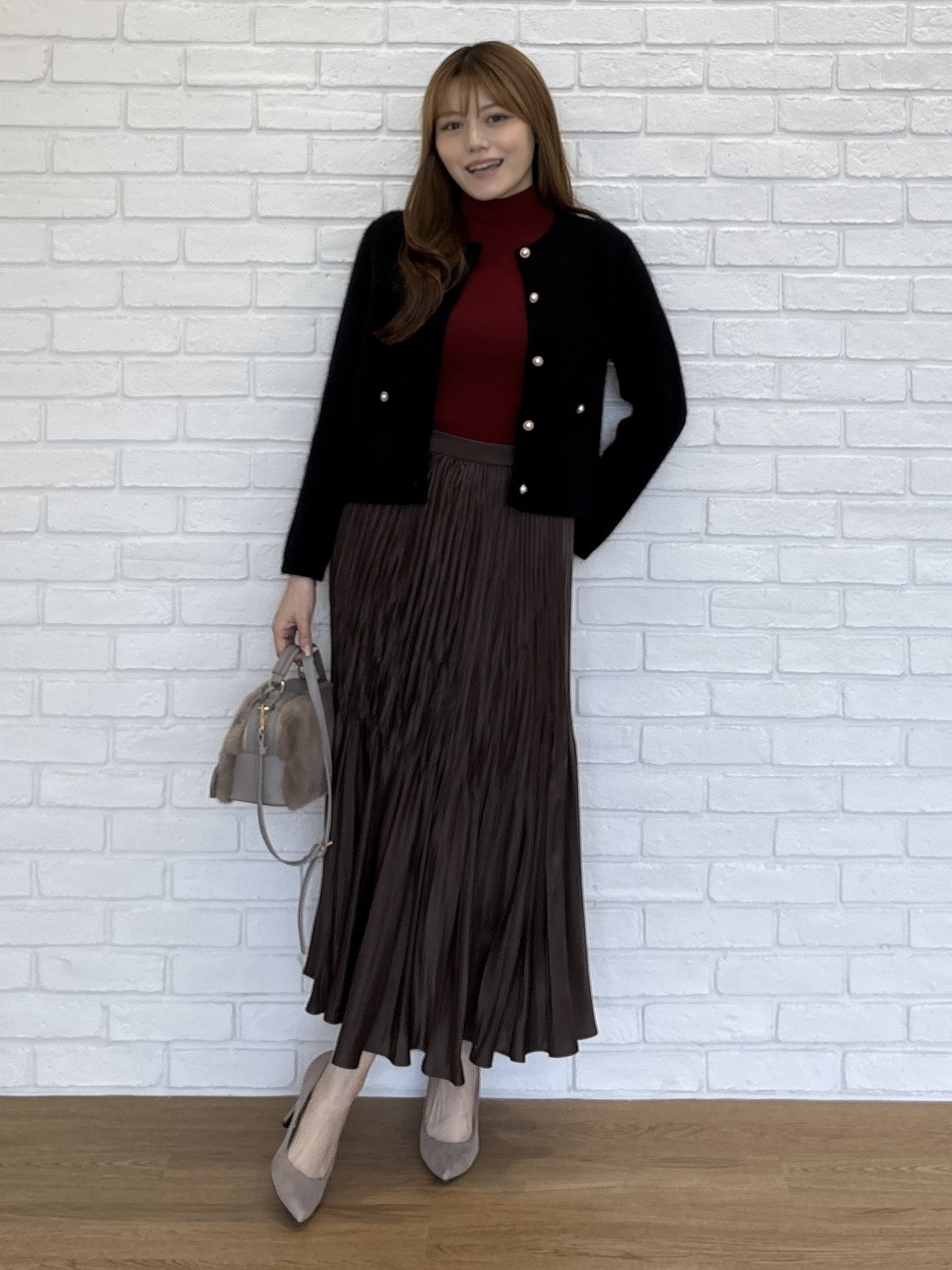 sayaさんの「COUP DE CHANCE｜【手洗い可／ラクーン混】ヘアリーカーディガン」を使ったコーディネート