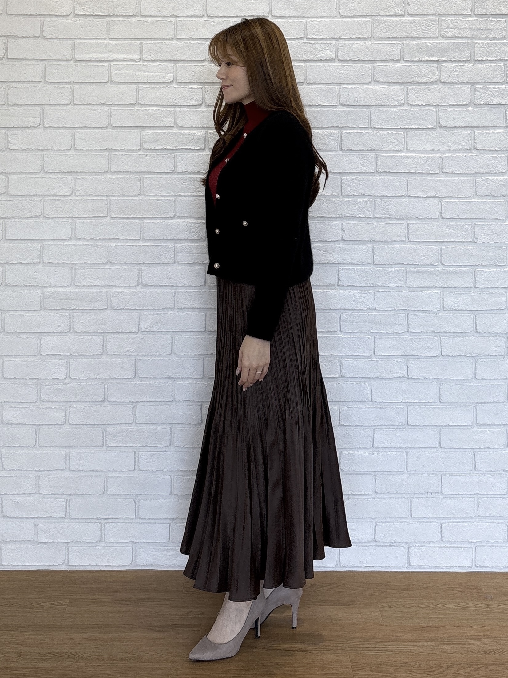 sayaさんの「COUP DE CHANCE｜【手洗い可／ラクーン混】ヘアリーカーディガン」を使ったコーディネート