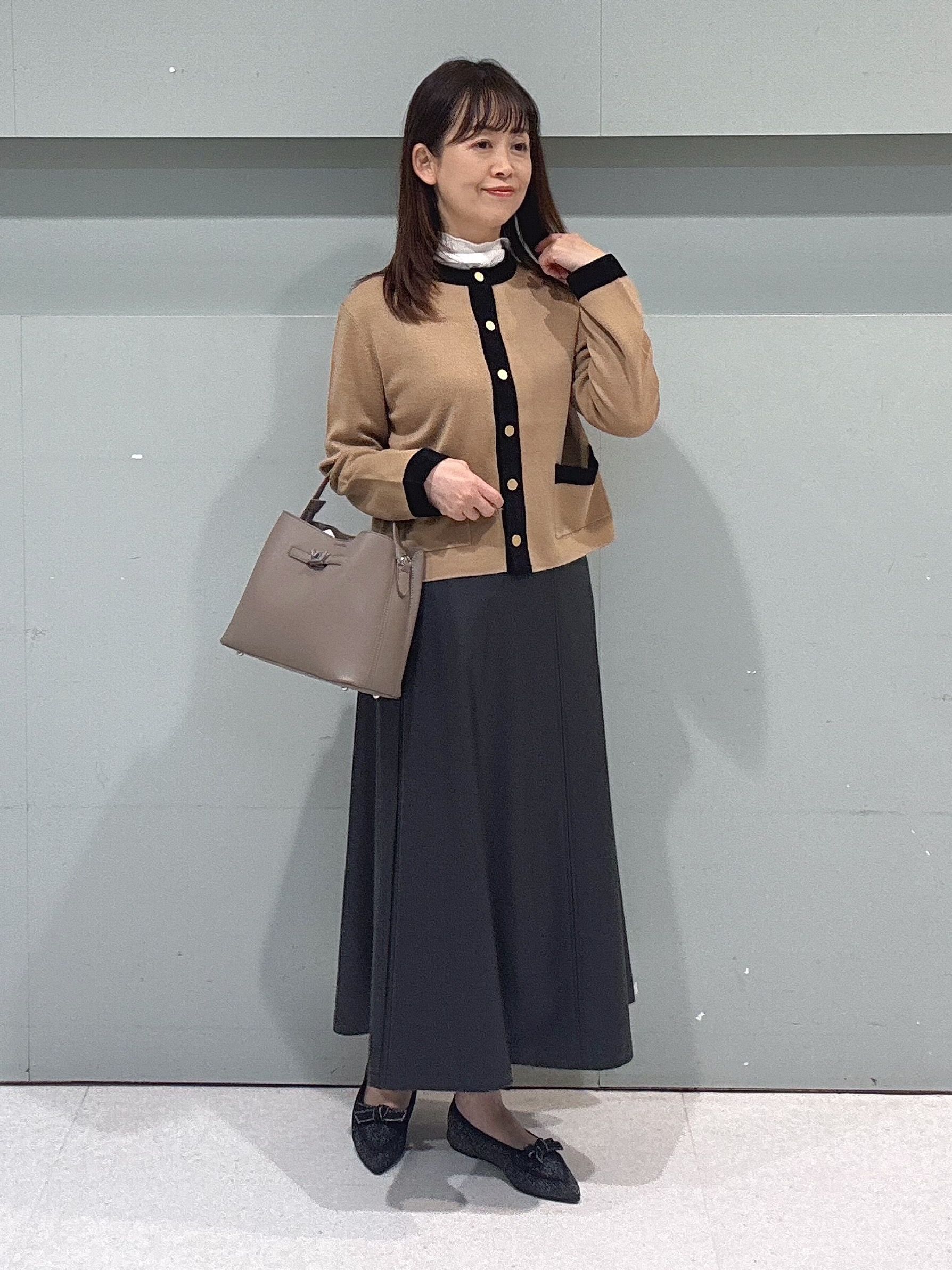 makiさんの「UNTITLED｜【アンサンブル可/ジャケットライク】モールラインカーディガン」を使ったコーディネート