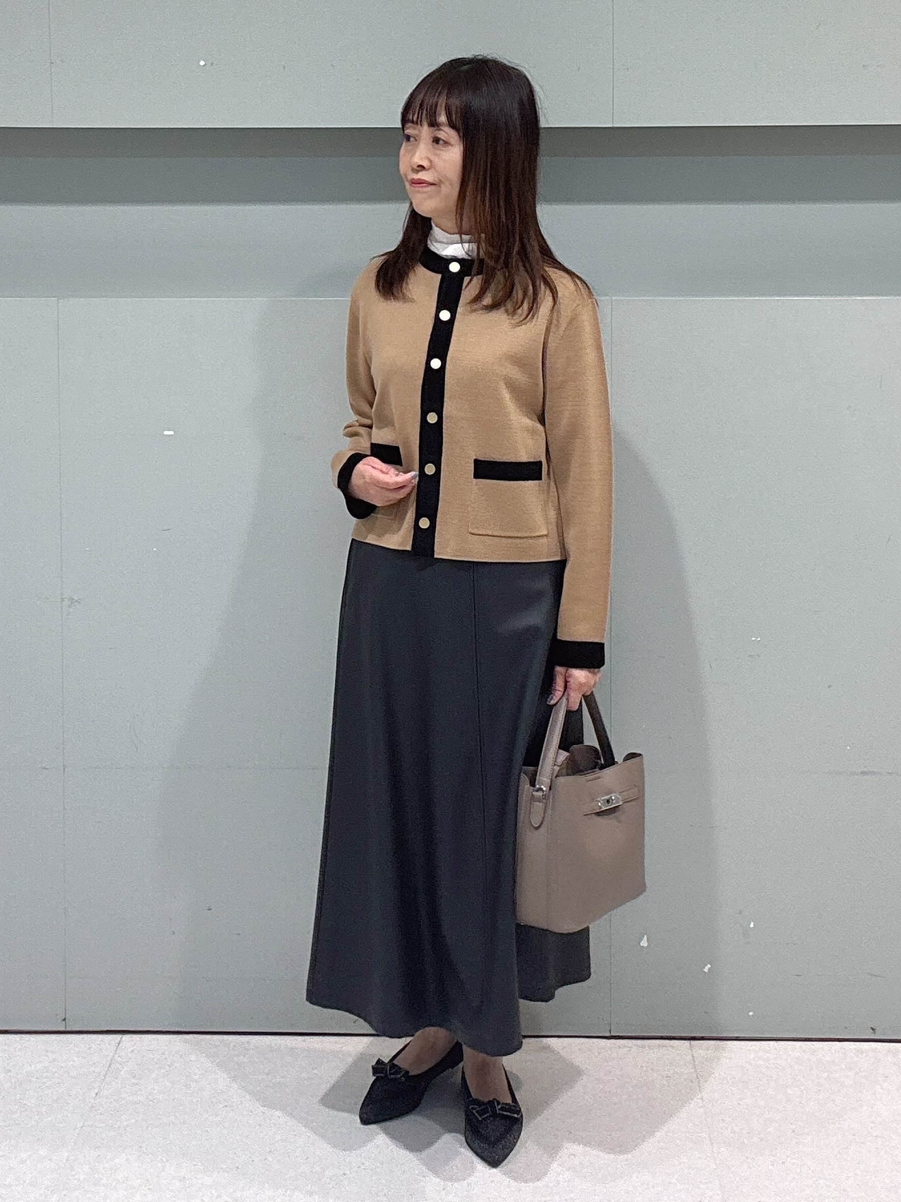 makiさんの「UNTITLED｜【アンサンブル可/ジャケットライク】モールラインカーディガン」を使ったコーディネート