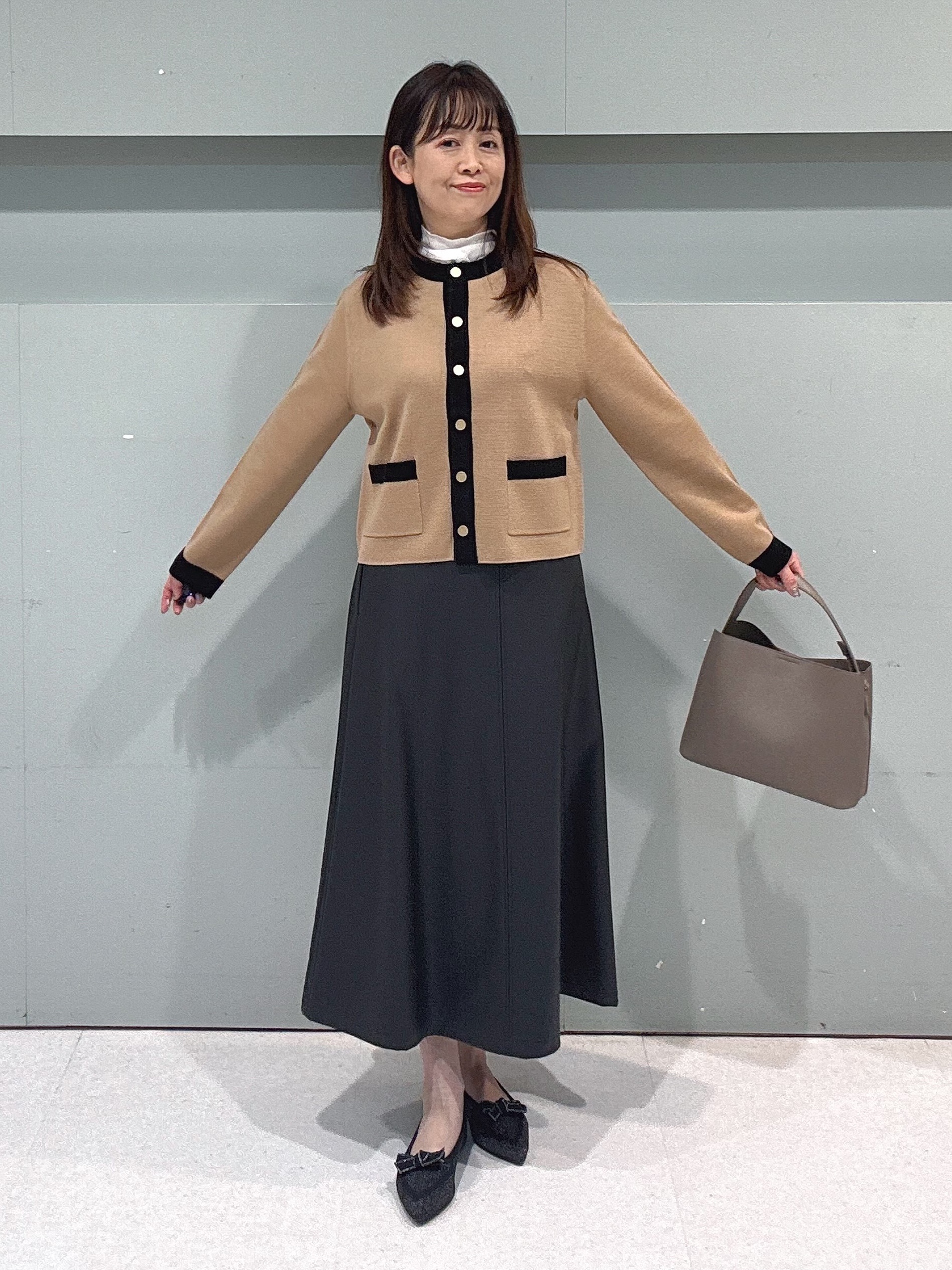 makiさんの「UNTITLED｜【アンサンブル可/ジャケットライク】モールラインカーディガン」を使ったコーディネート