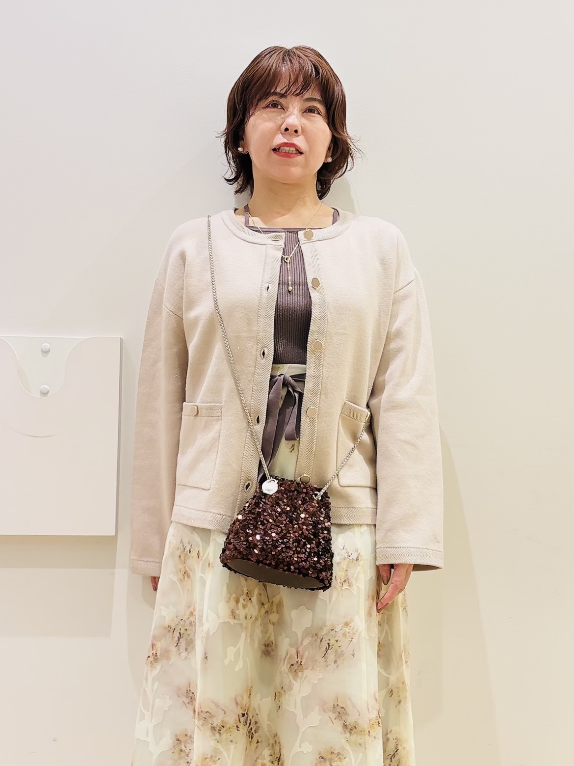 YUKOさんの「index｜【セットアップ可】ノーカラーミドルコーディガン《洗濯機OK》」を使ったコーディネート