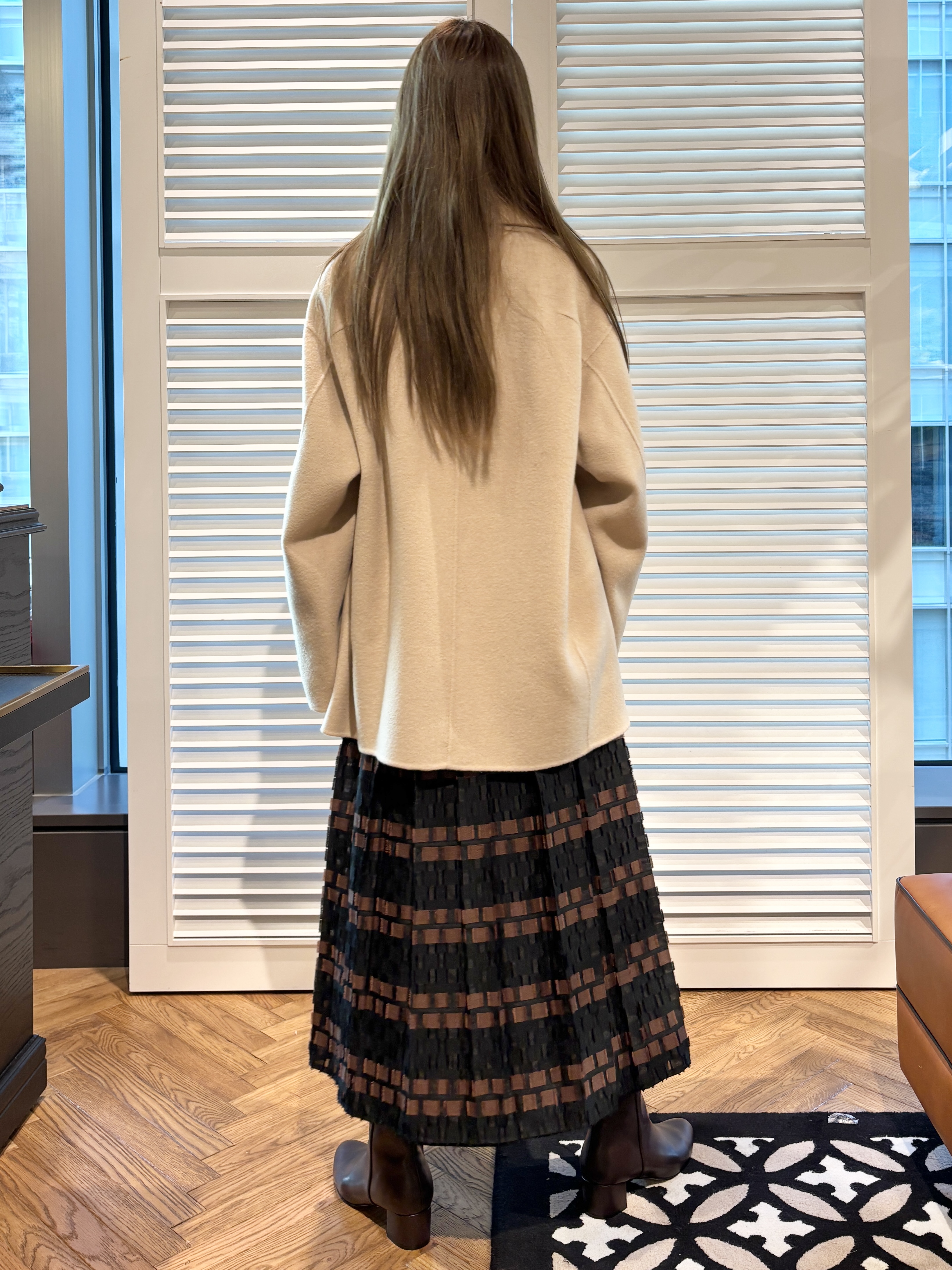 清水夏姫さんの「DRESSTERIOR｜【吸湿発熱/保湿機能/インナー】ホカウル タートルネックプルオーバー」を使ったコーディネート
