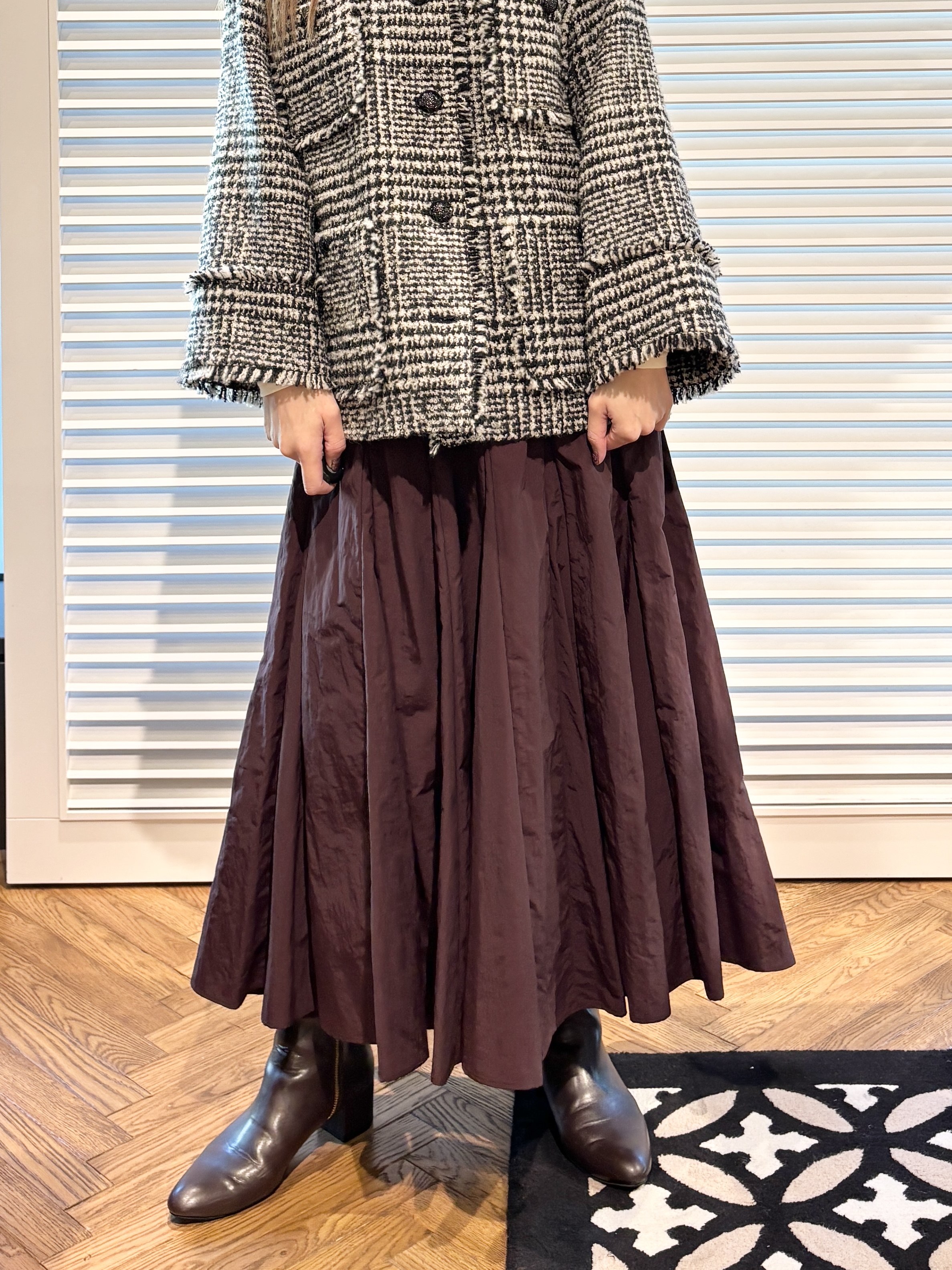 清水夏姫さんの「DRESSTERIOR｜【吸湿発熱/保湿機能/インナー】ホカウル タートルネックプルオーバー」を使ったコーディネート