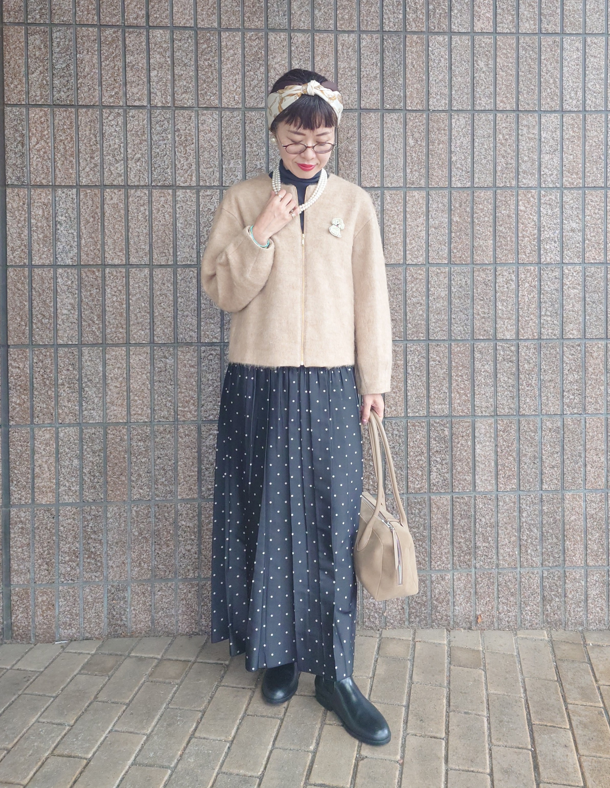 MUTSUKOさんの「UNTITLED｜【軽アウター/秋羽織り】シャギージップカーデ」を使ったコーディネート