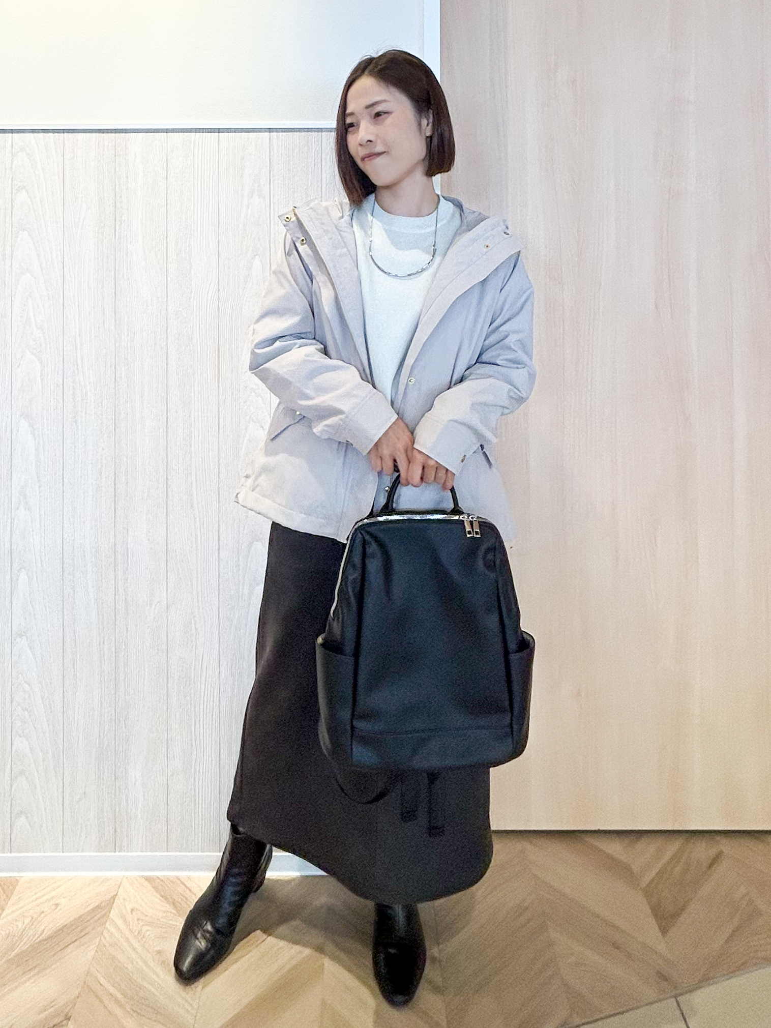 tomoさんの「SHOO･LA･RUE｜【洗濯機可/撥水/マルチWAY】ファーライナー付き 毎日欲張りマンパ」を使ったコーディネート