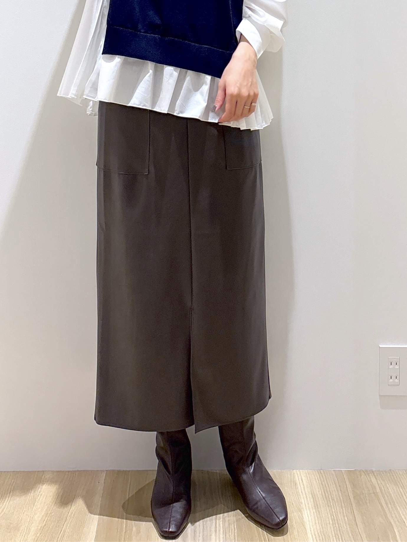 sachikoさんの「OPAQUE.CLIP｜プリーツデザインドッキングニット【洗濯機OK】」を使ったコーディネート