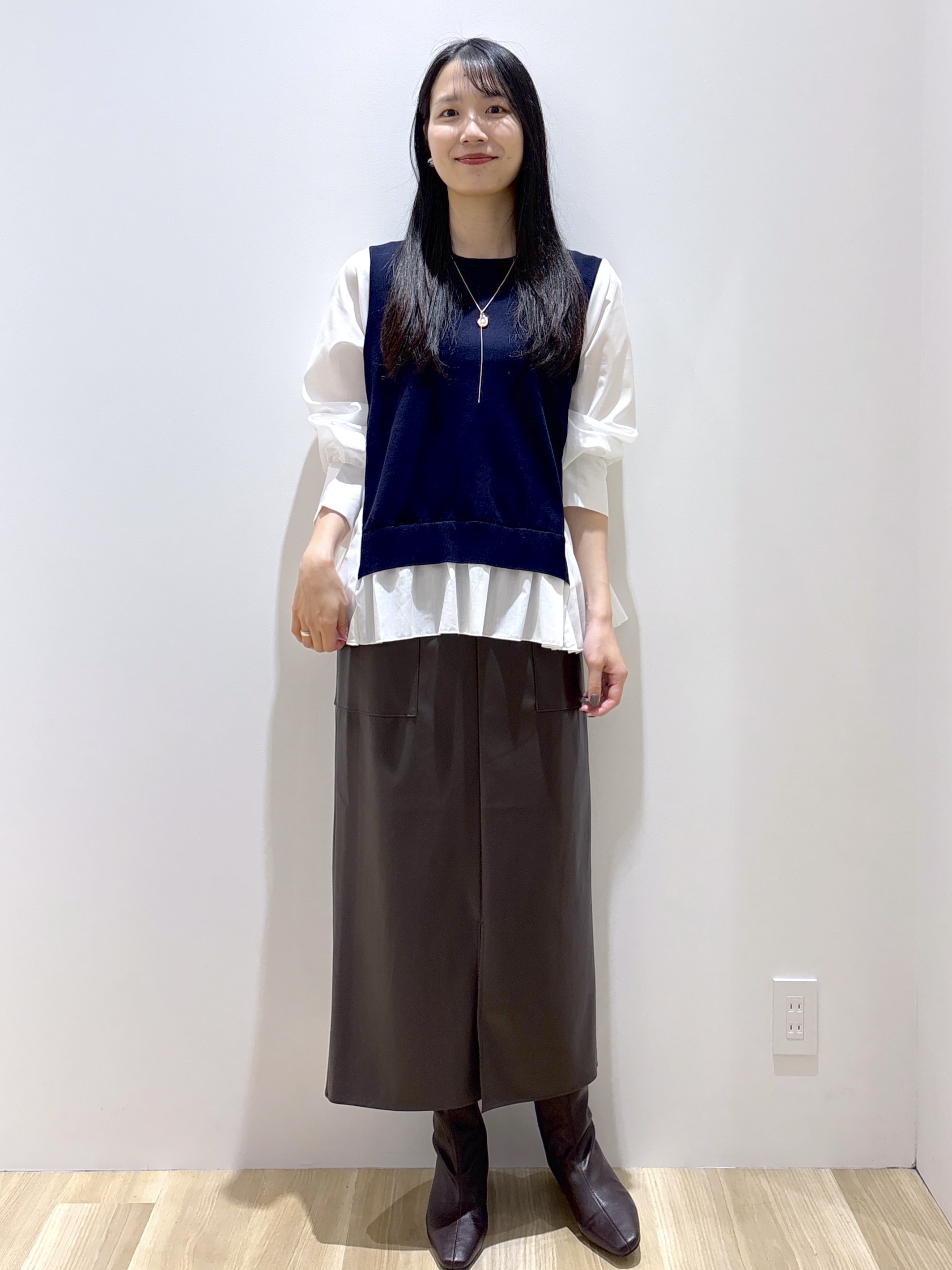 sachikoさんの「OPAQUE.CLIP｜プリーツデザインドッキングニット【洗濯機OK】」を使ったコーディネート