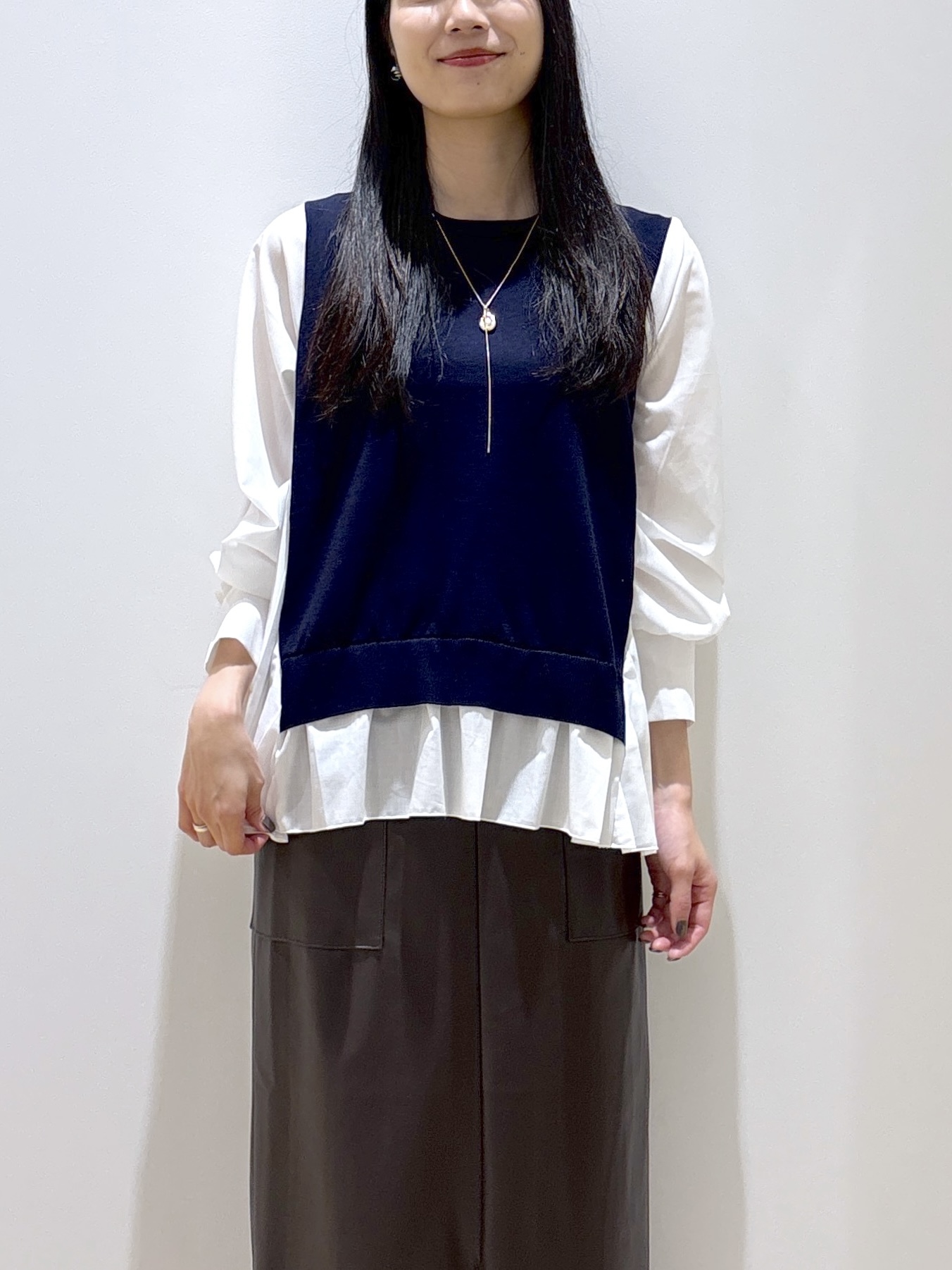 sachikoさんの「OPAQUE.CLIP｜プリーツデザインドッキングニット【洗濯機OK】」を使ったコーディネート