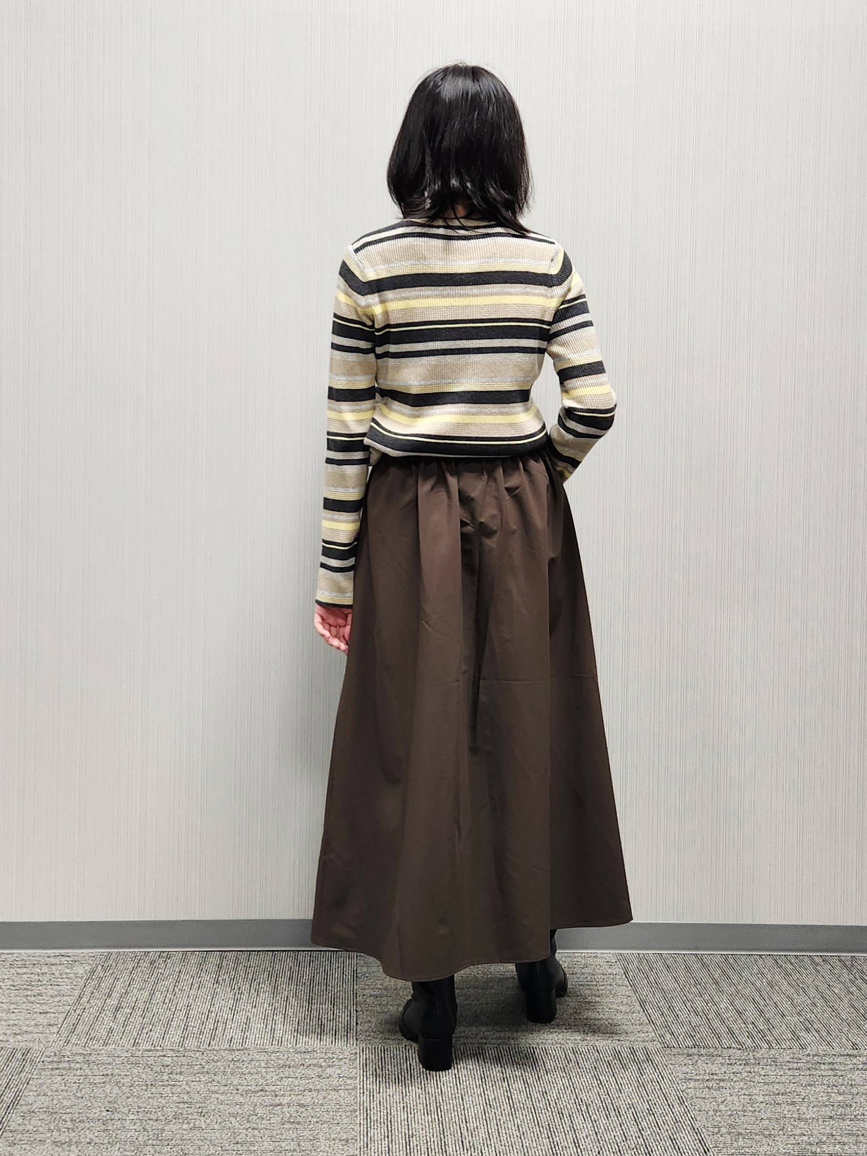 naraさんの「Dessin｜【洗濯機OK】マルチボーダーニット」を使ったコーディネート
