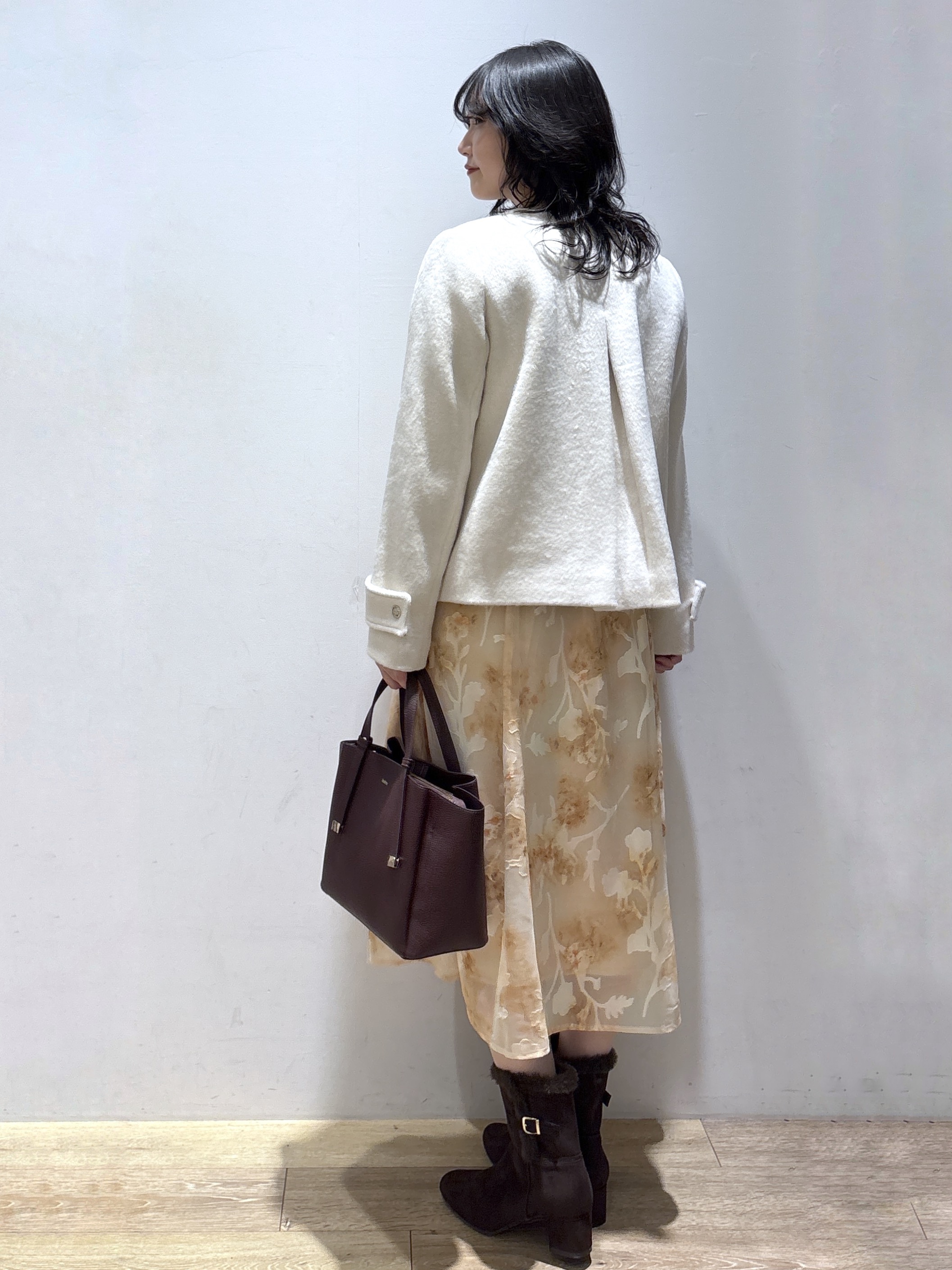 mizukiさんの「index｜【植草美幸先生が指南する好印象スタイル】カシミヤ混ノーカラーショートコート」を使ったコーディネート