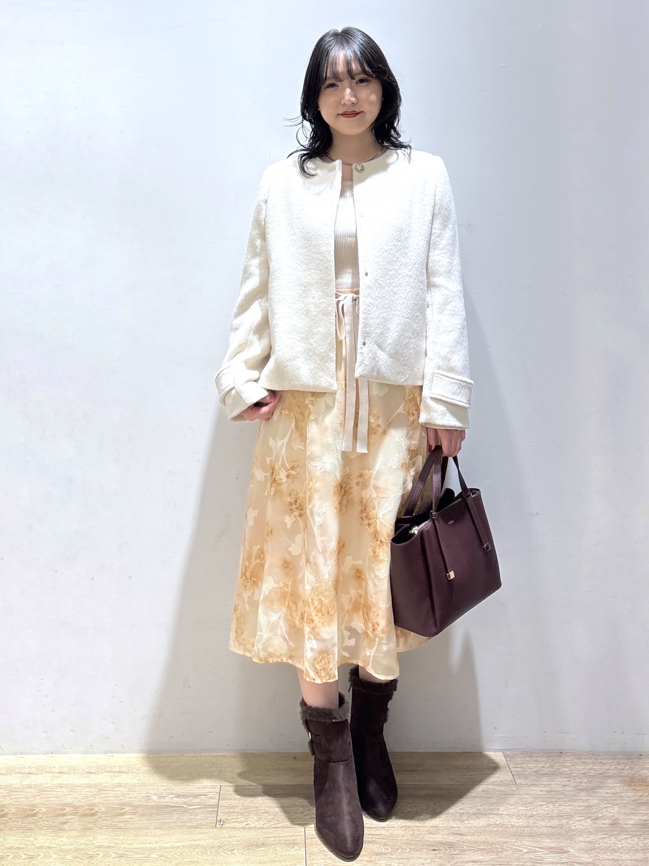 mizukiさんの「index｜【植草美幸先生が指南する好印象スタイル】カシミヤ混ノーカラーショートコート」を使ったコーディネート
