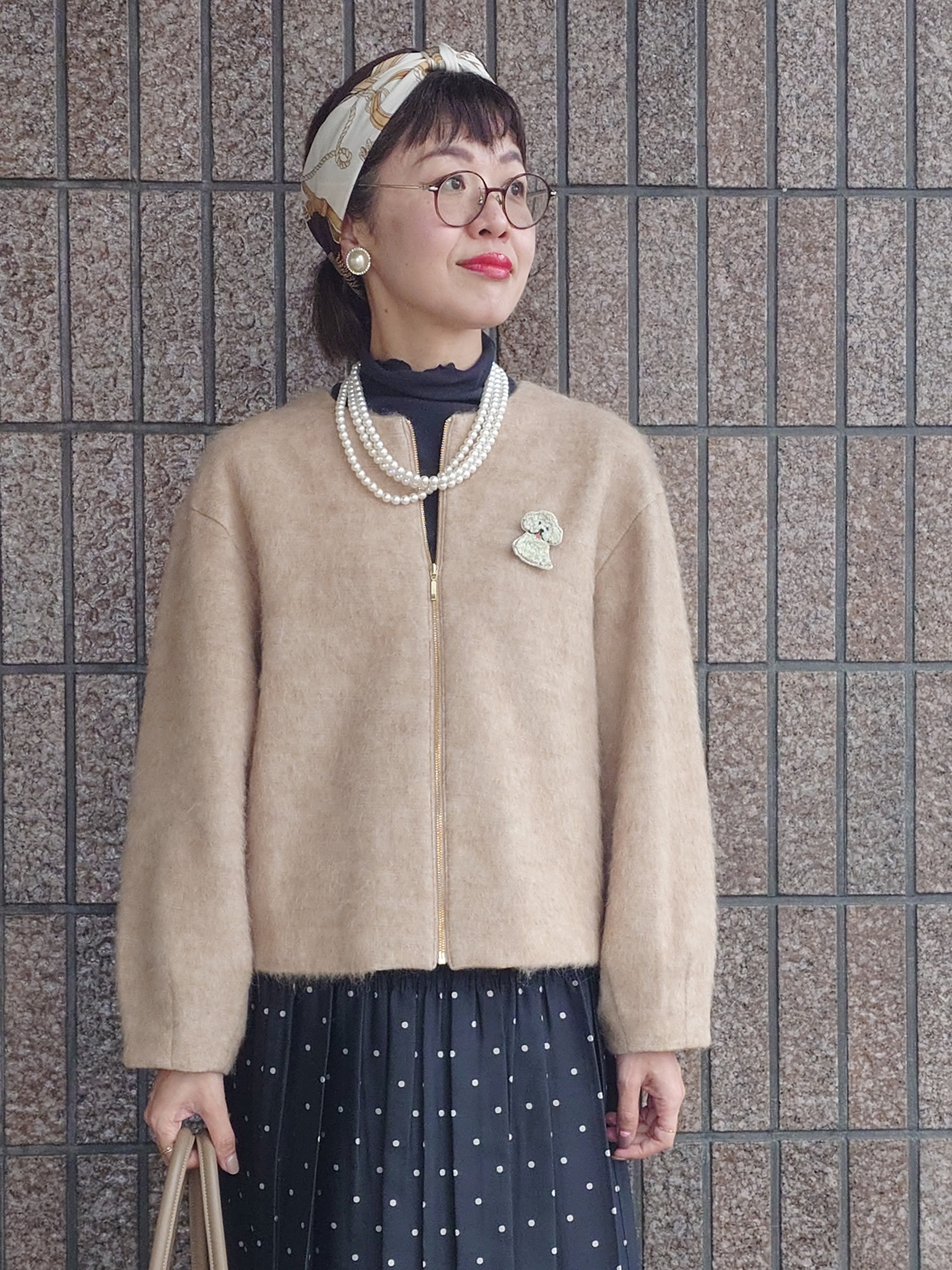 MUTSUKOさんの「UNTITLED｜【軽アウター/秋羽織り】シャギージップカーデ」を使ったコーディネート