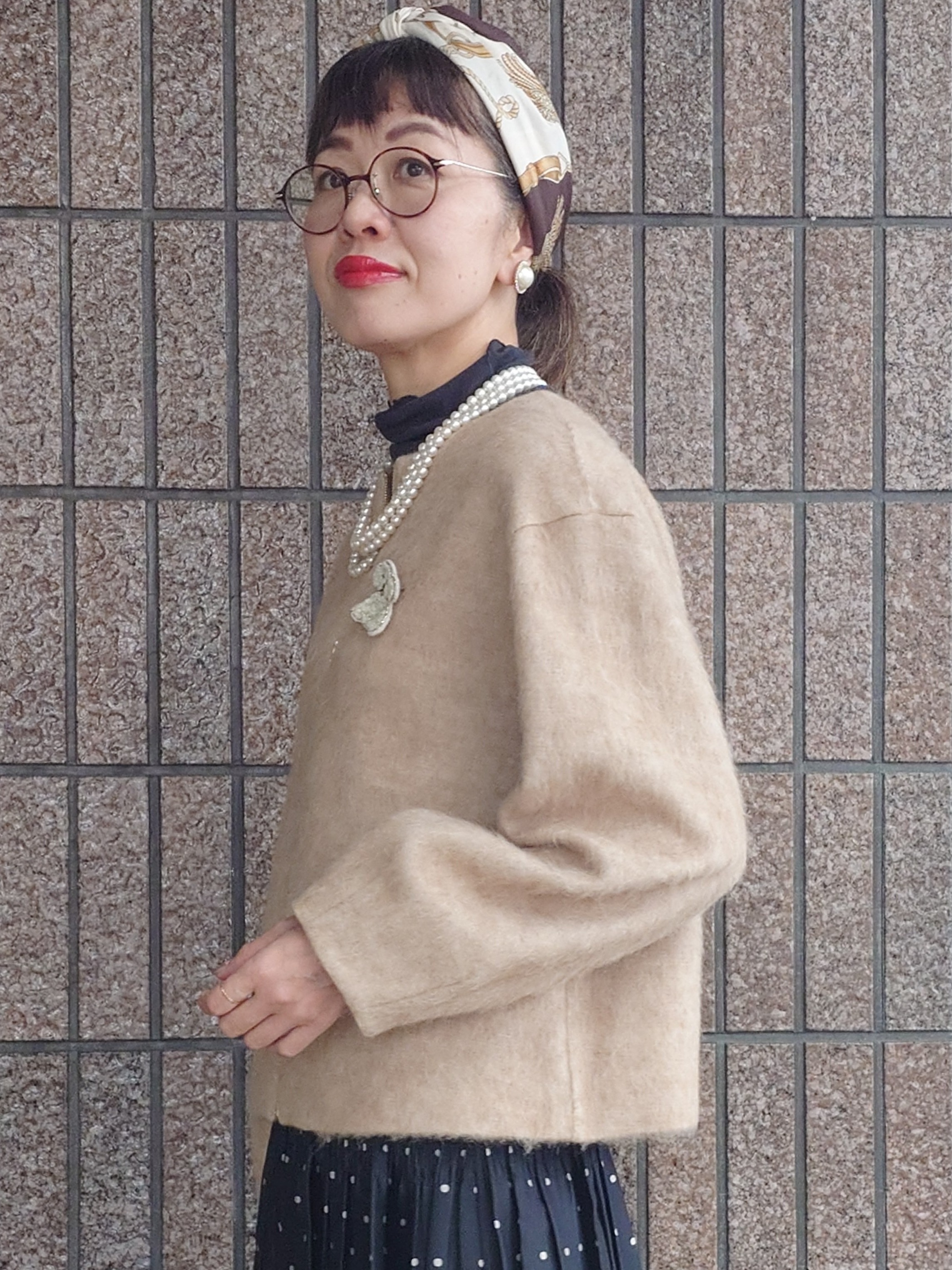 MUTSUKOさんの「UNTITLED｜【軽アウター/秋羽織り】シャギージップカーデ」を使ったコーディネート