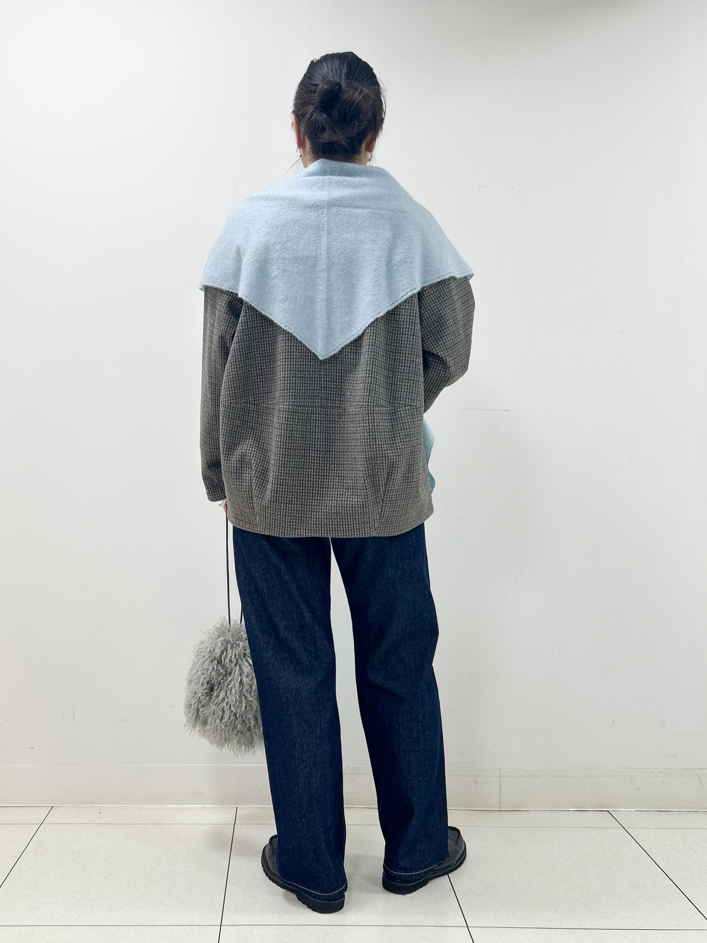 Kaiさんの「Dessin｜【定番アイテム/前年好評】ハウンドトゥースニットメルトン ノーカラージャケット」を使ったコーディネート