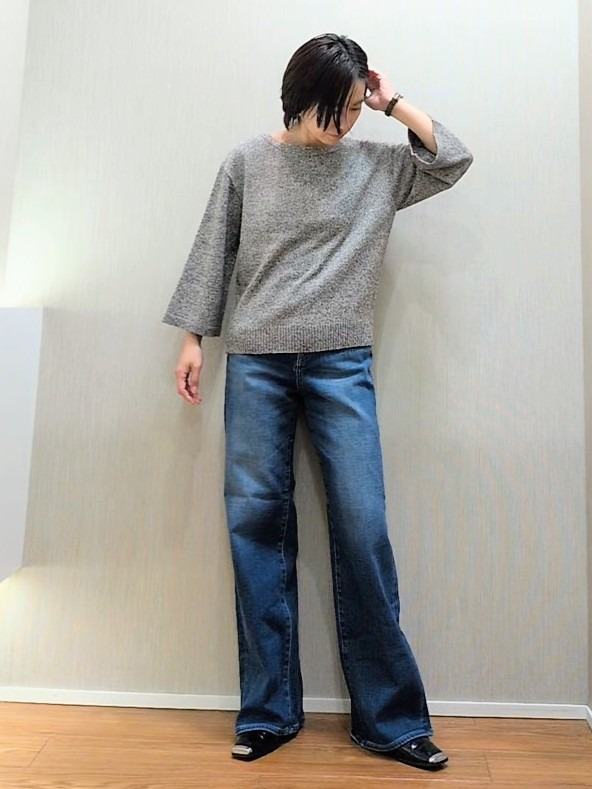 ミズタさんの「UNTITLED｜【アンサンブル可/手洗い可】杢調プルオーバーニット」を使ったコーディネート