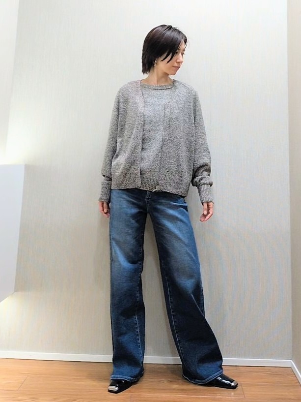 ミズタさんの「UNTITLED｜【アンサンブル可/手洗い可】杢調プルオーバーニット」を使ったコーディネート