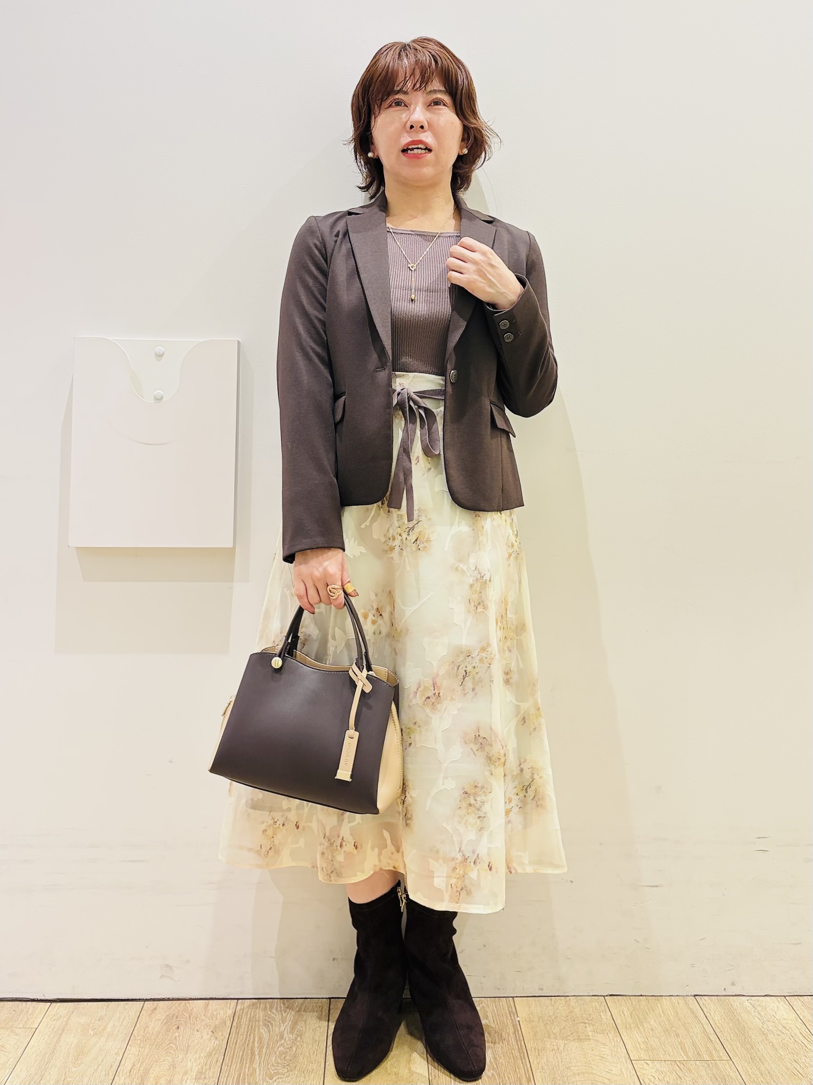 YUKOさんの「index｜【XS-3Lサイズ】ストレッチテーラードジャケット《ウォッシャブル／イージーアイロン》」を使ったコーディネート