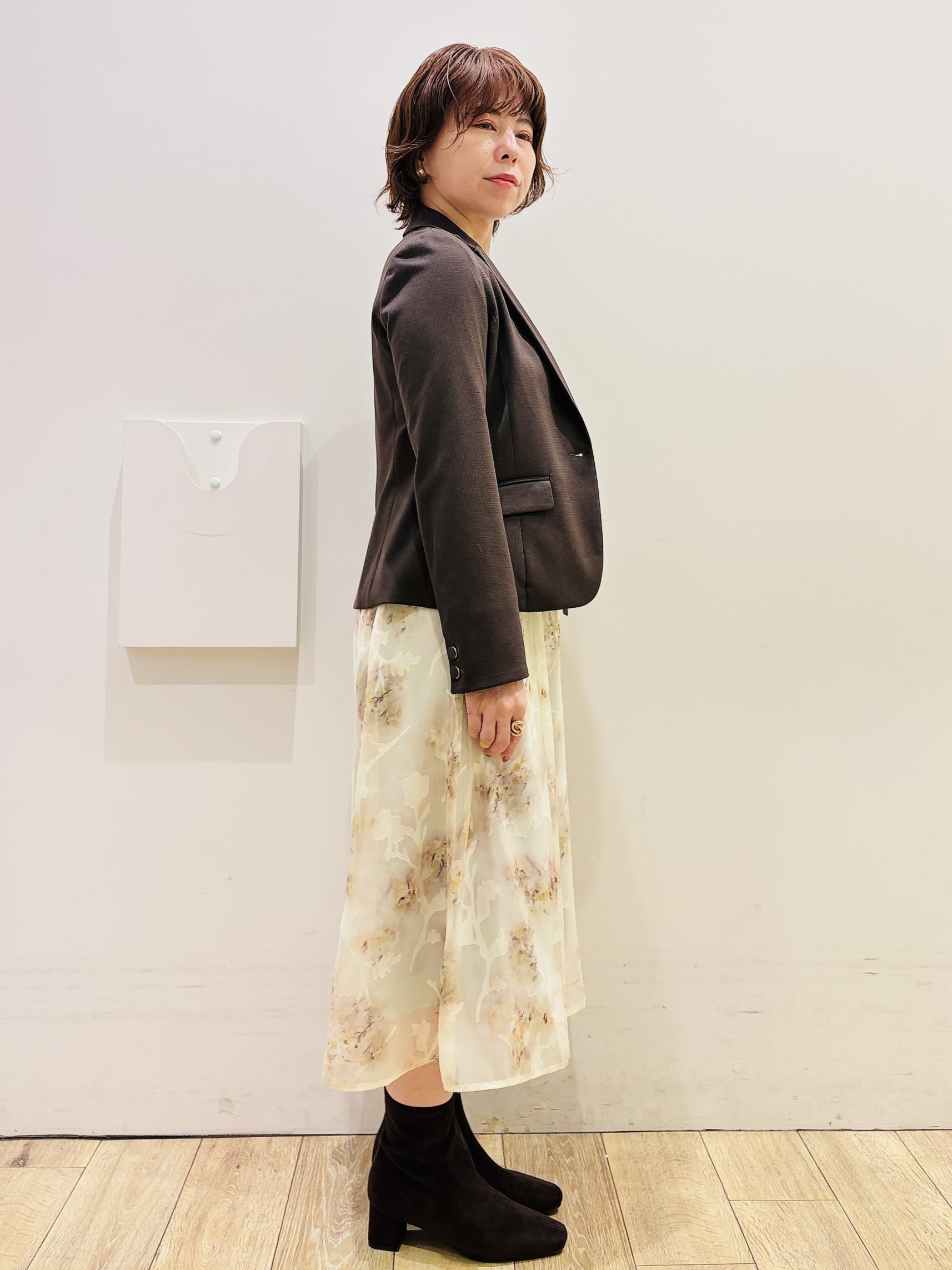 YUKOさんの「index｜【XS-3Lサイズ】ストレッチテーラードジャケット《ウォッシャブル／イージーアイロン》」を使ったコーディネート