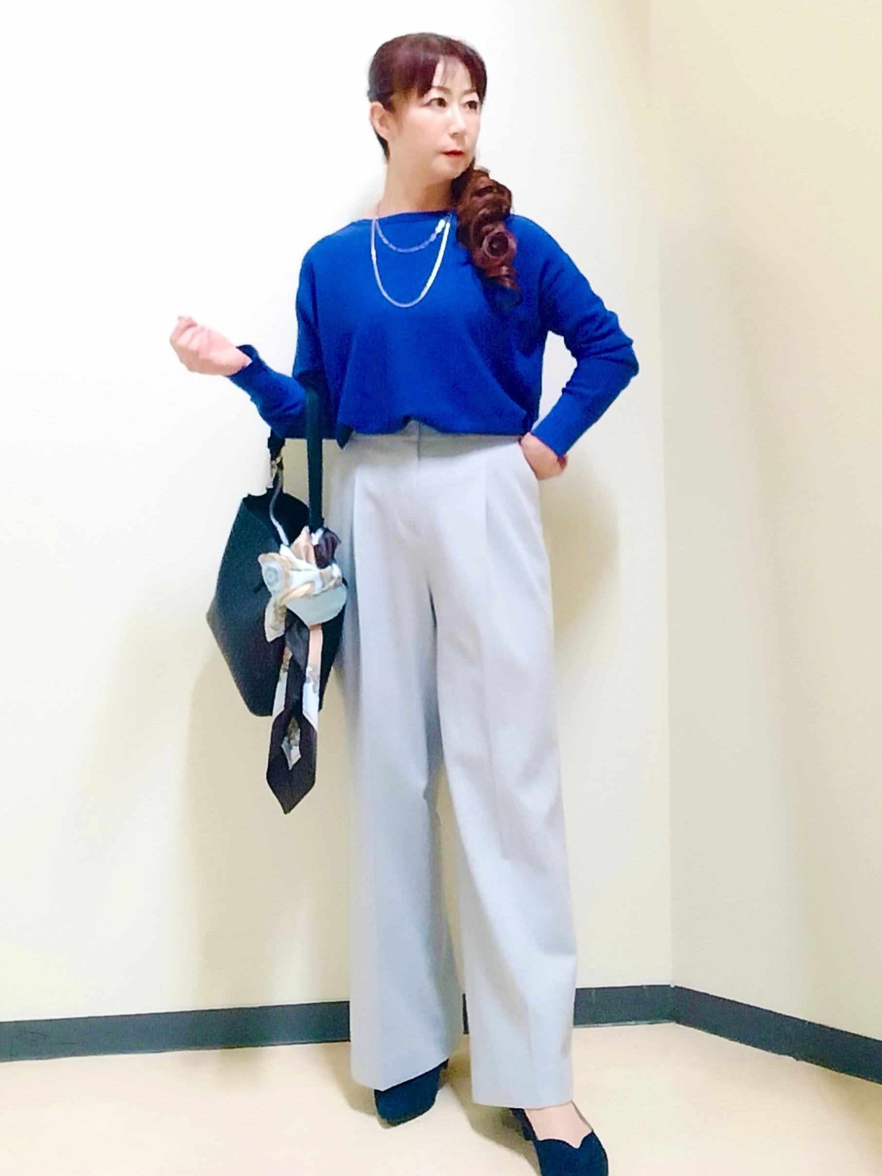 花さんの「Reflect｜ノーカラーミドル丈ブルゾン」を使ったコーディネート