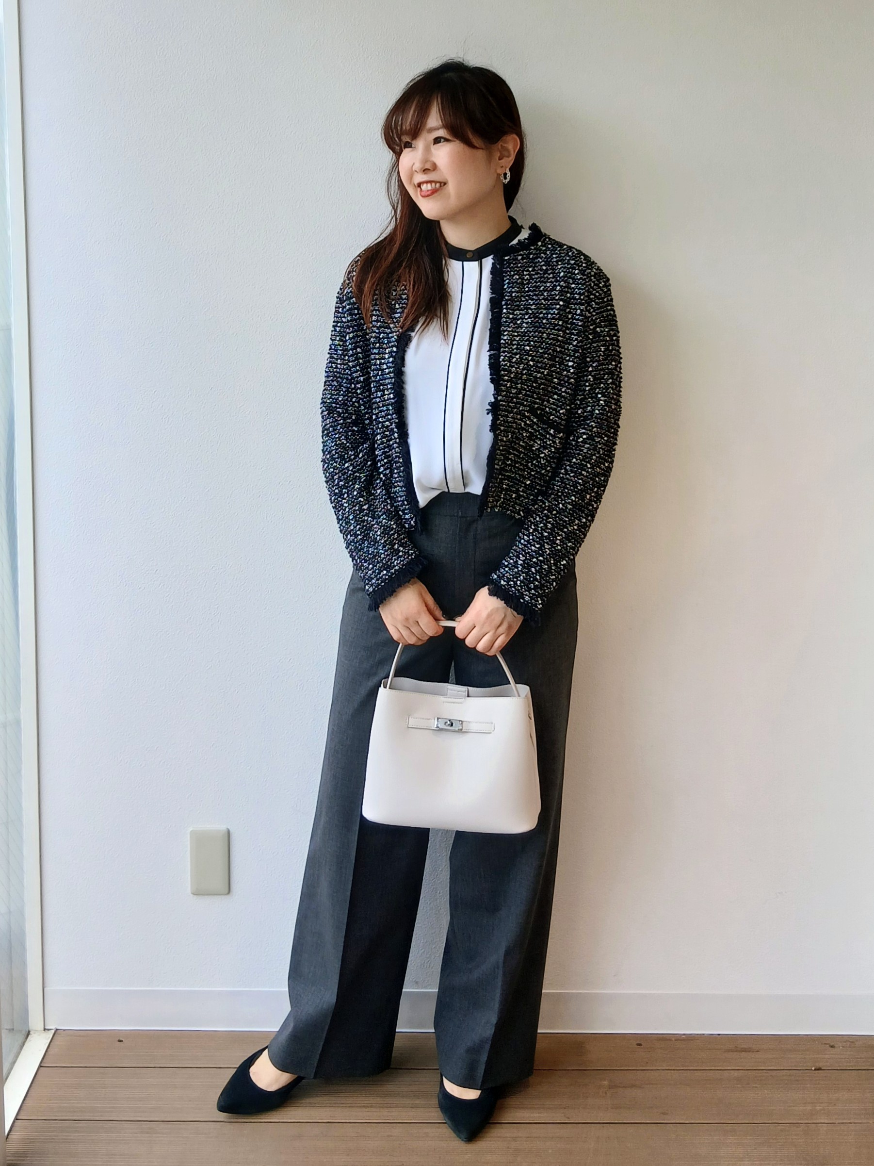 なみきさんの「UNTITLED｜【ジャケットライク/秋羽織り】ファンシーヤーンツイードニットカーディガン」を使ったコーディネート