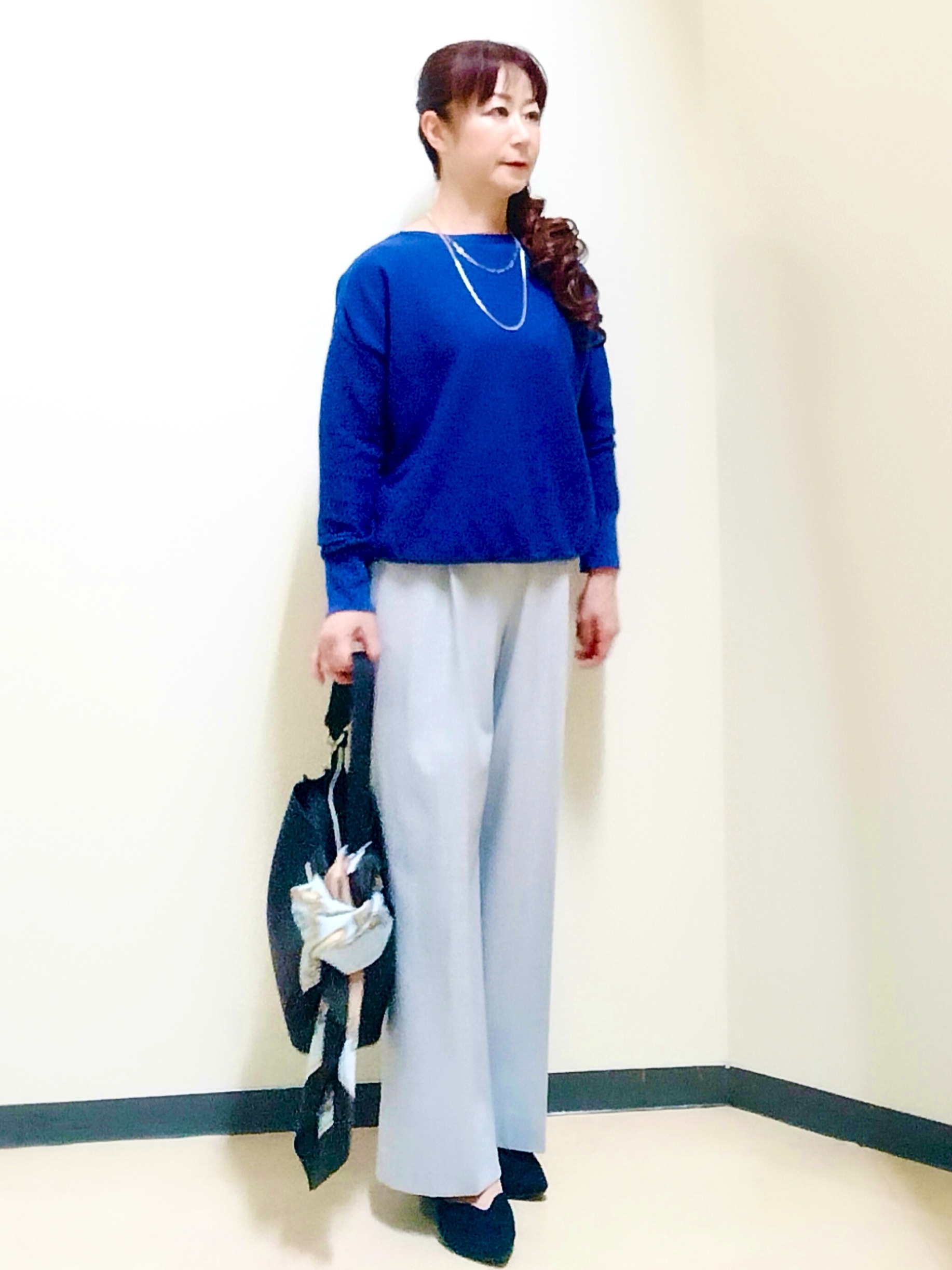 花さんの「Reflect｜ノーカラーミドル丈ブルゾン」を使ったコーディネート