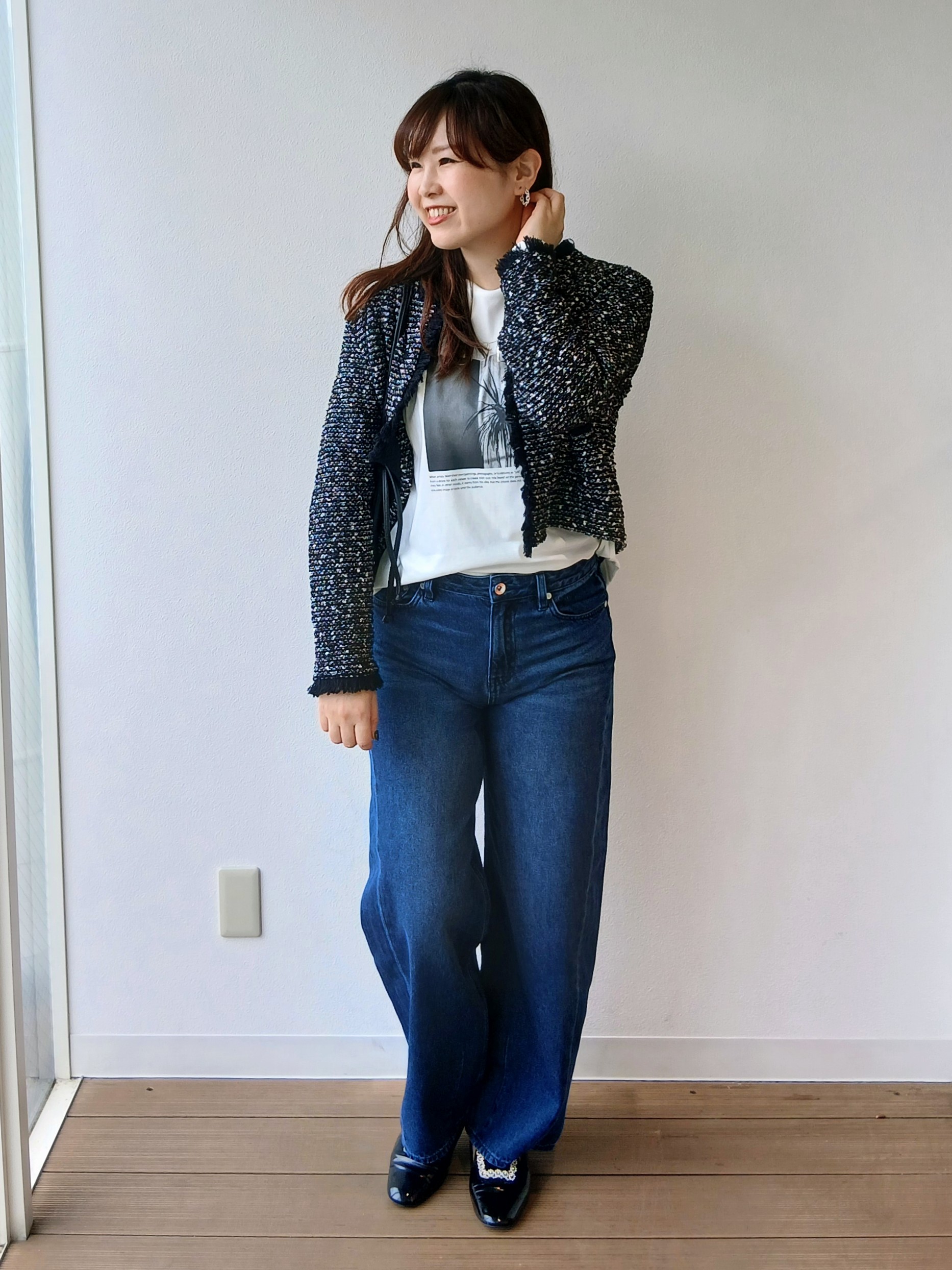 なみきさんの「UNTITLED｜【ジャケットライク/秋羽織り】ファンシーヤーンツイードニットカーディガン」を使ったコーディネート