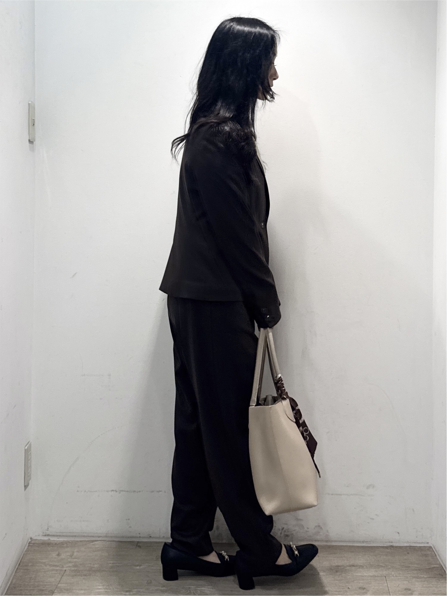 yuicciさんの「OPAQUE.CLIP｜【XS-3Lサイズ】ストレッチテーラードジャケット《ウォッシャブル／イージーアイロン》」を使ったコーディネート