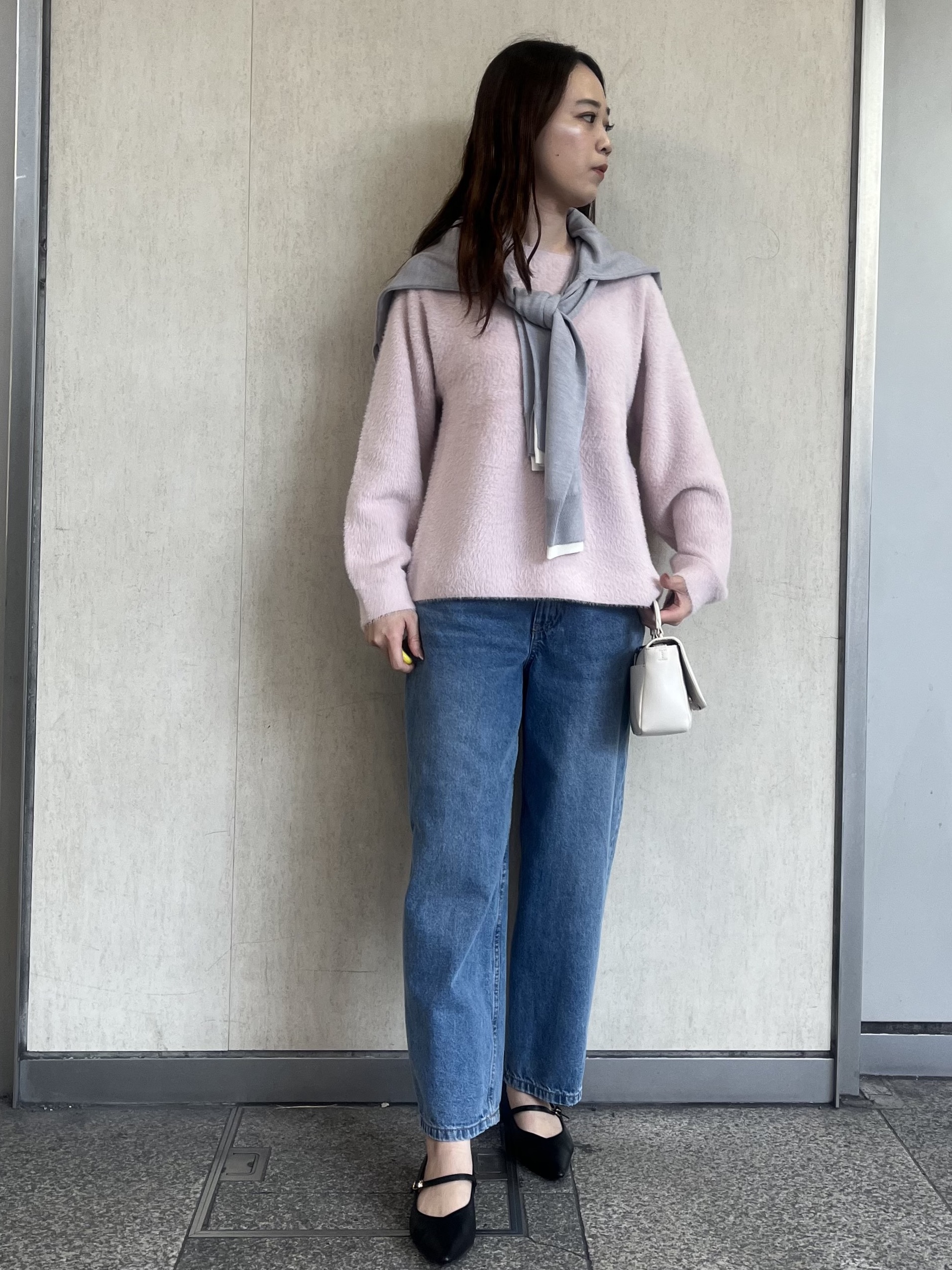 miyuuさんの「OPAQUE.CLIP｜フェザーヤーンボートネックニット【洗濯機OK】」を使ったコーディネート