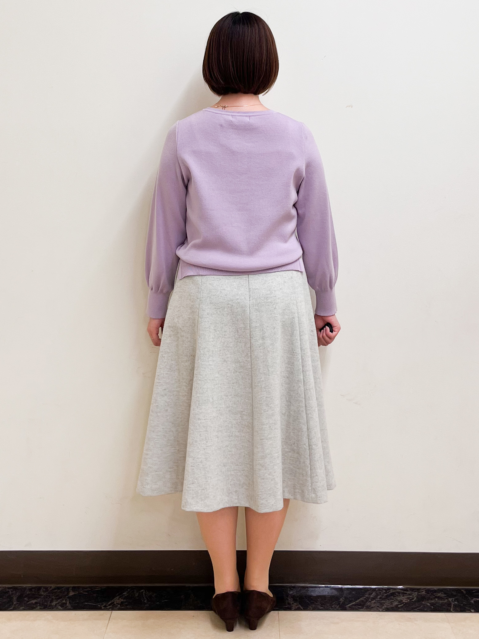mikikoさんの「Reflect｜【マシンウォッシュ】レース風編み柄ニット」を使ったコーディネート