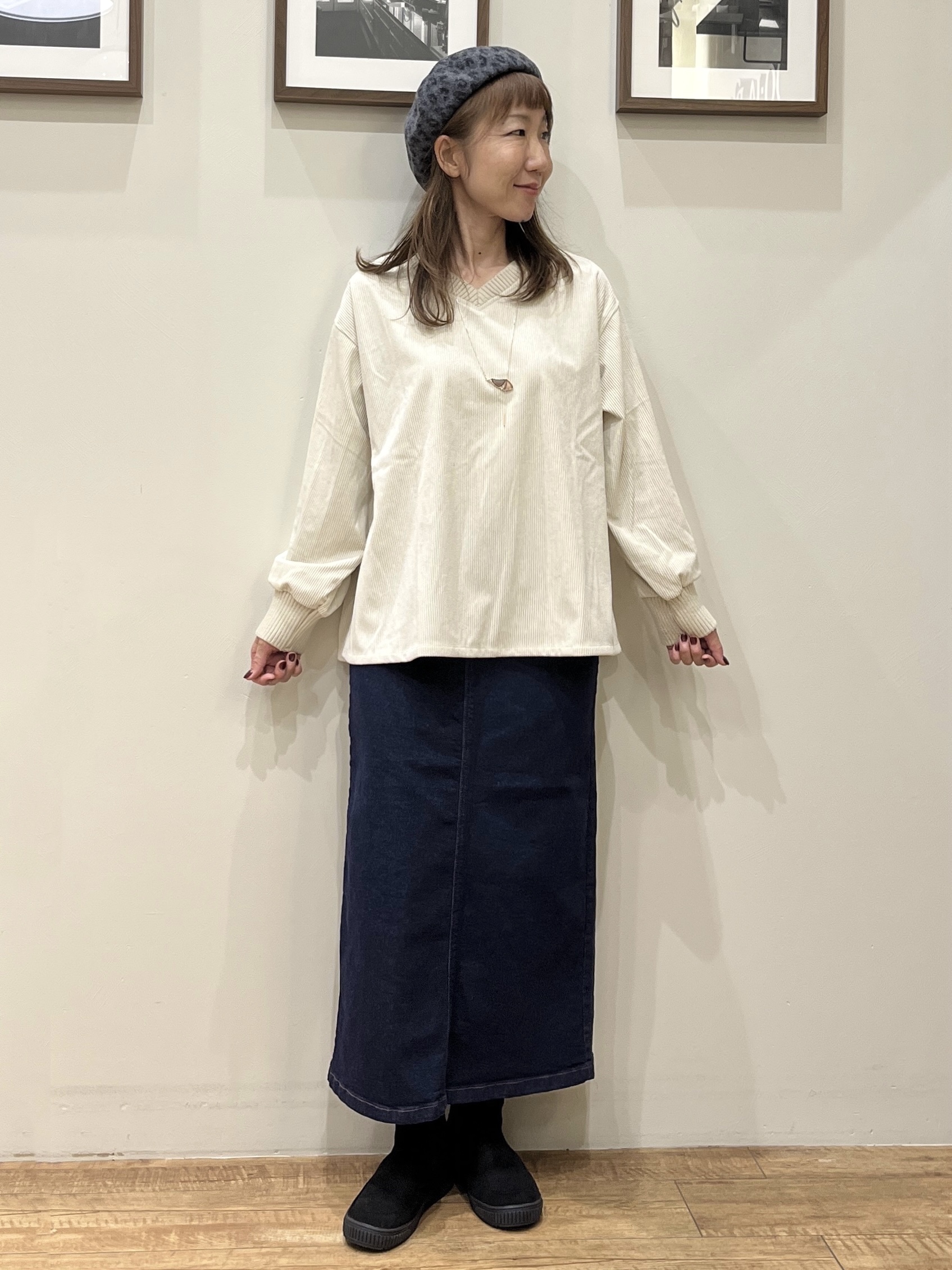 まつみさんの「SHOO･LA･RUE｜【S-LL】洗濯後しわになりにくい さっと羽織れる麻調ブルゾン」を使ったコーディネート