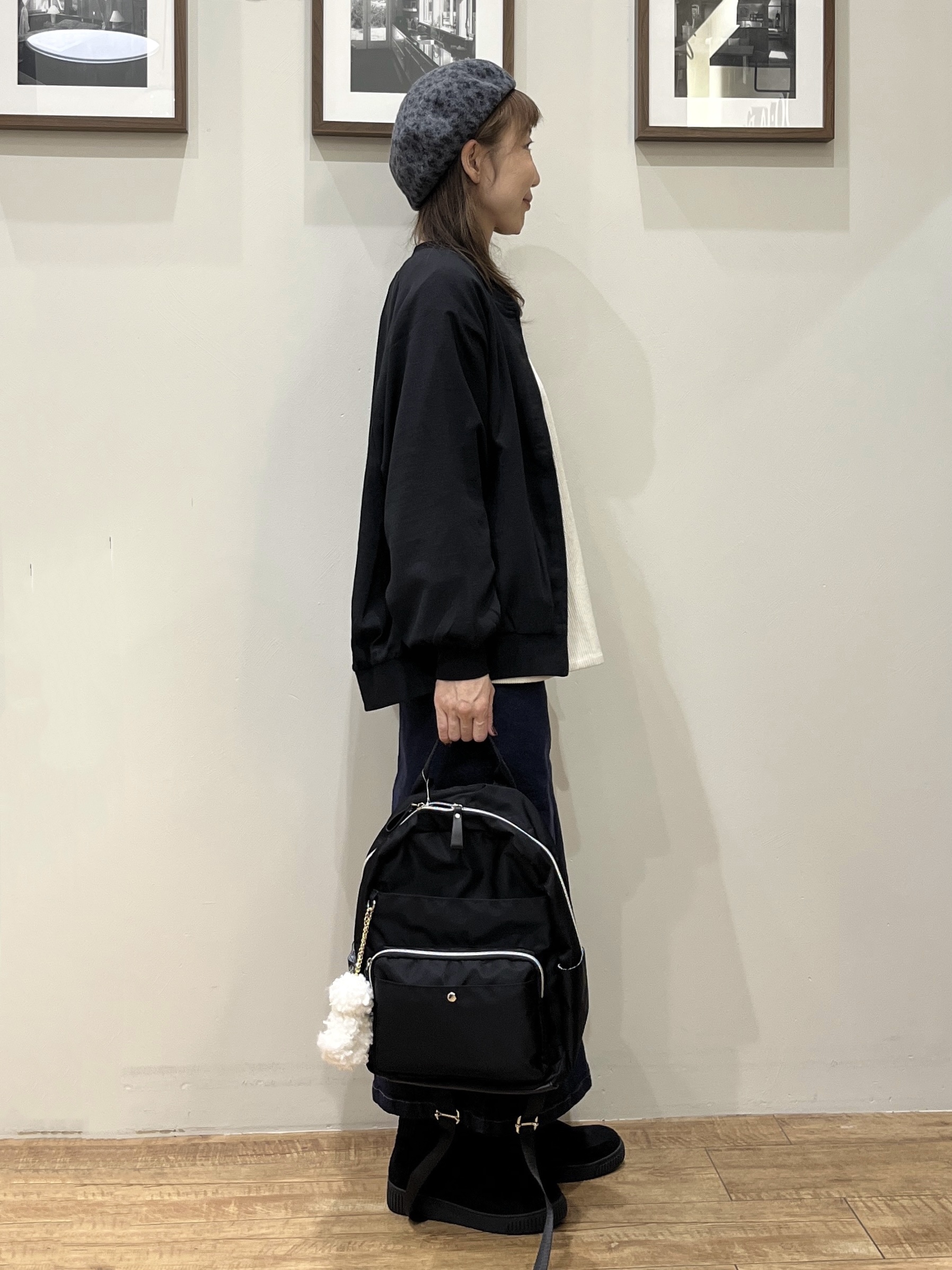 まつみさんの「SHOO･LA･RUE｜【S-LL】洗濯後しわになりにくい さっと羽織れる麻調ブルゾン」を使ったコーディネート