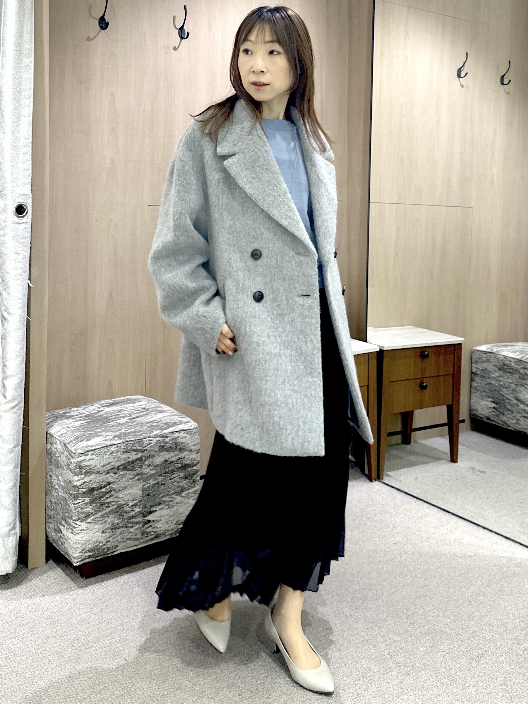 Miwaさんの「UNTITLED｜【アンサンブル可能/オンオフ使える】シルクウールカシミヤプルオーバー」を使ったコーディネート