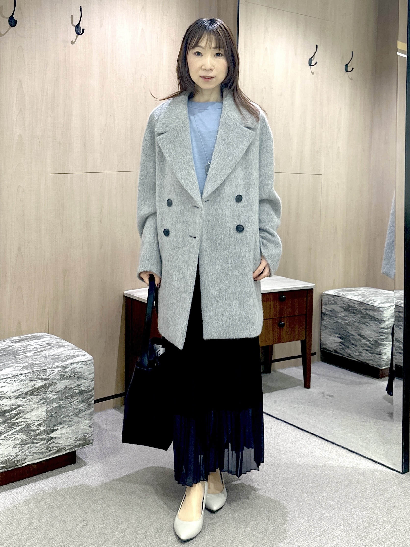 Miwaさんの「UNTITLED｜【アンサンブル可能/オンオフ使える】シルクウールカシミヤプルオーバー」を使ったコーディネート
