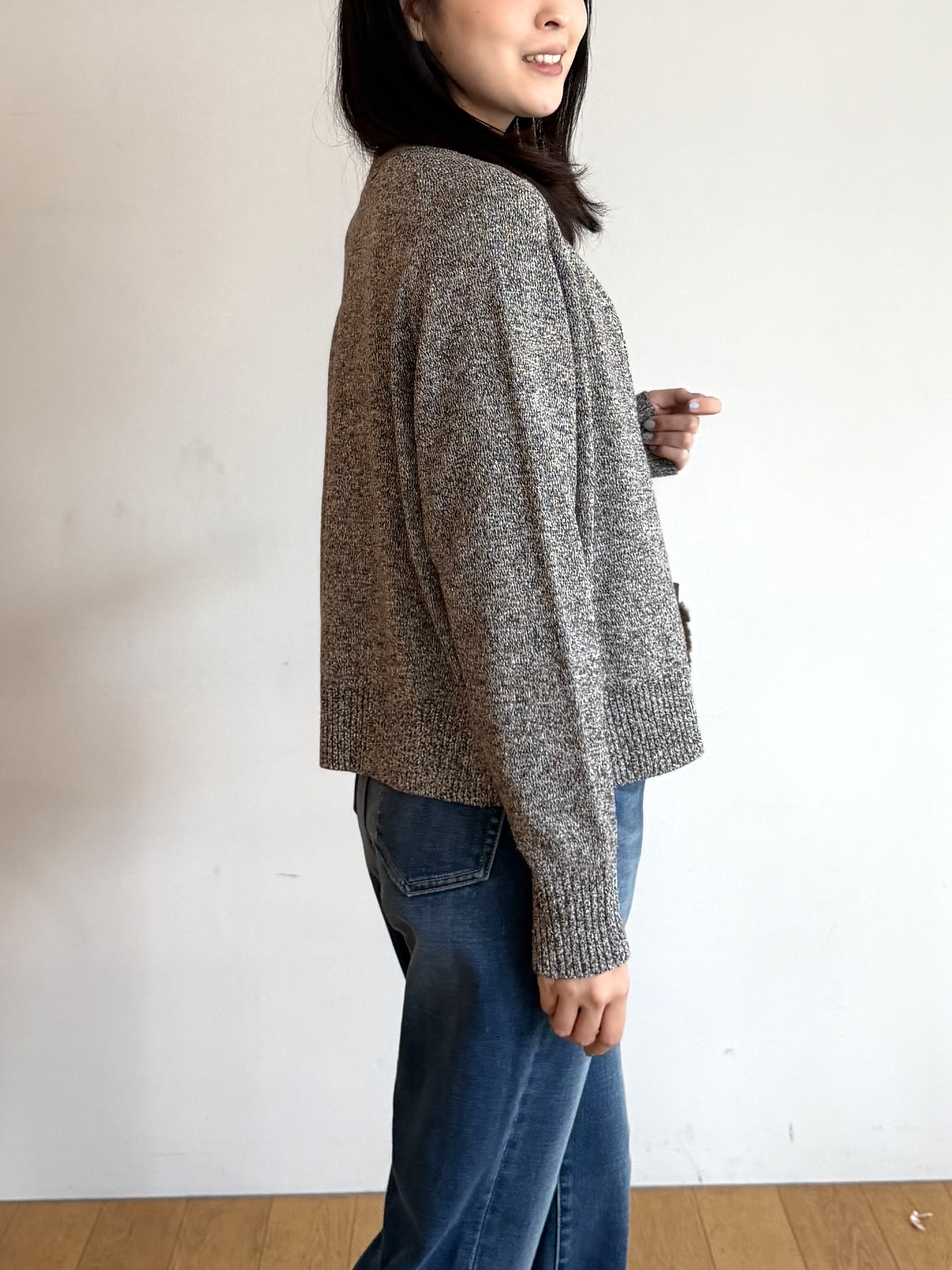 ririkaさんの「UNTITLED｜【店頭人気！/8色展開】ボリュームスリーブニットプルオーバー」を使ったコーディネート