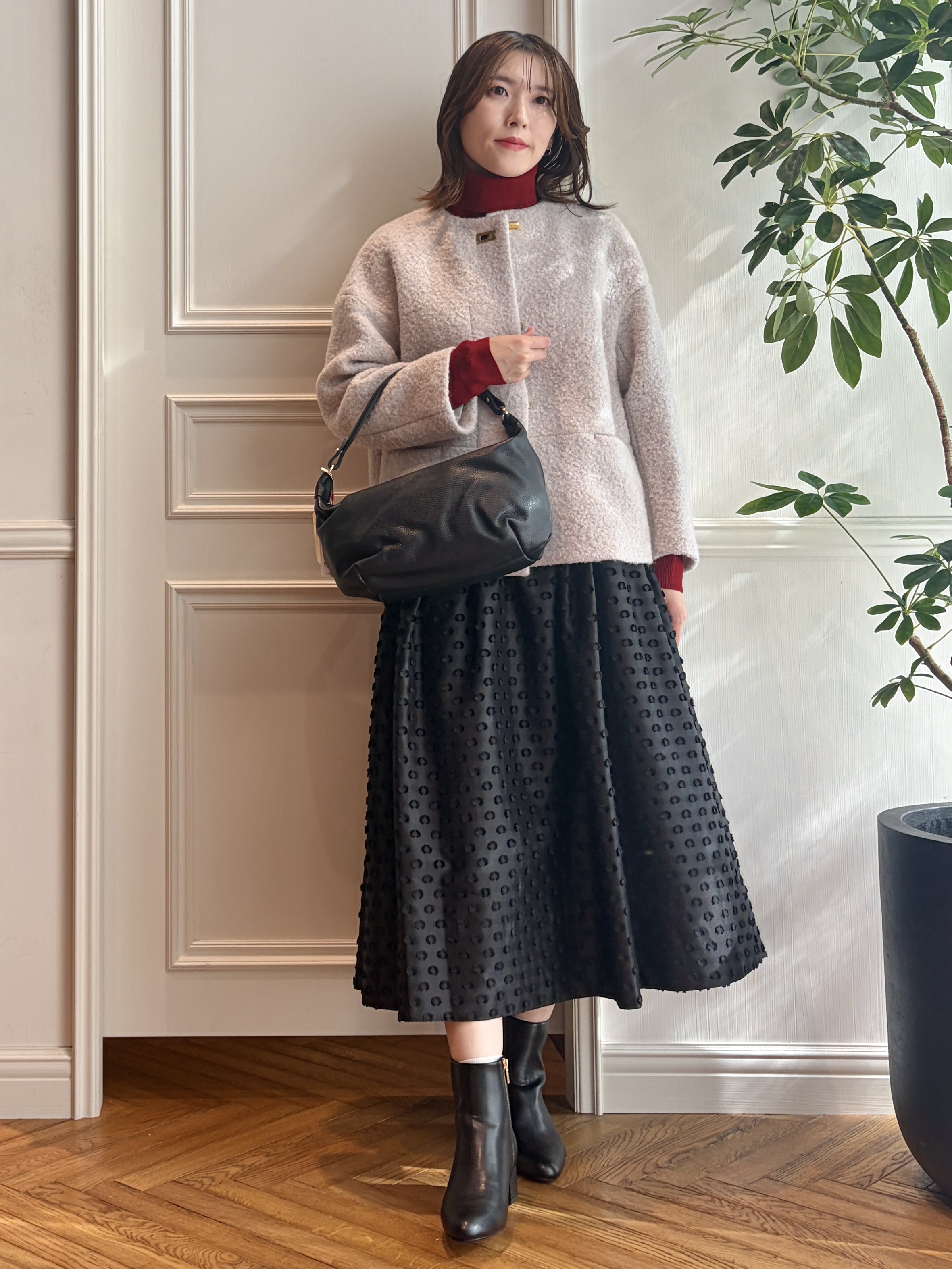 nakaoさんの「DRESSTERIOR｜【STORY11月号掲載】カットジャガードボリュームスカート」を使ったコーディネート