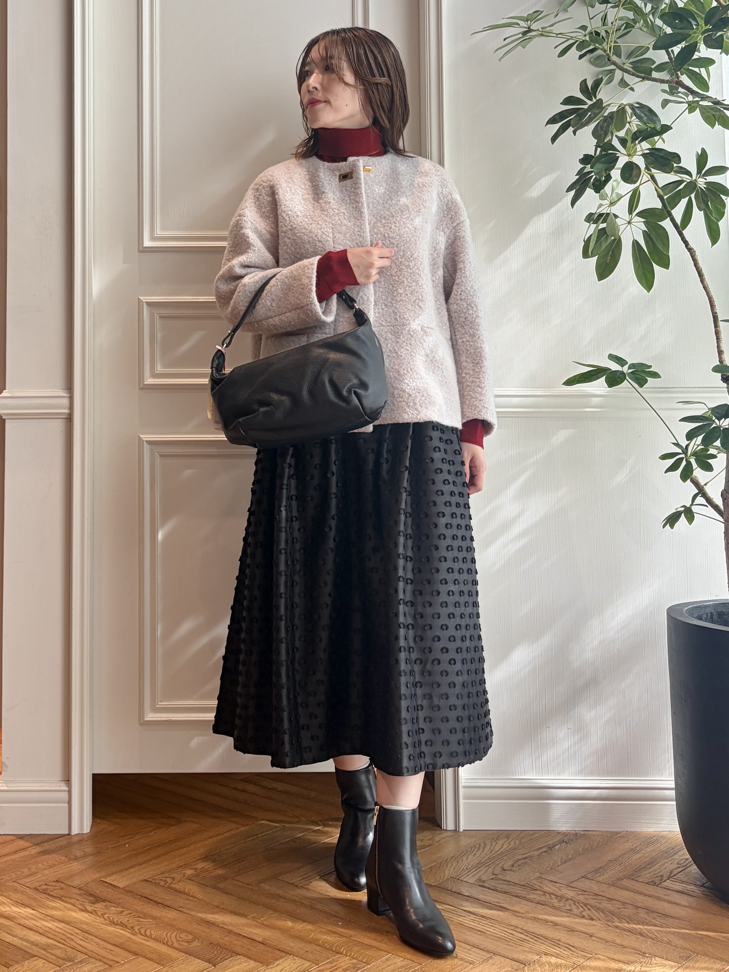 nakaoさんの「DRESSTERIOR｜【STORY11月号掲載】カットジャガードボリュームスカート」を使ったコーディネート