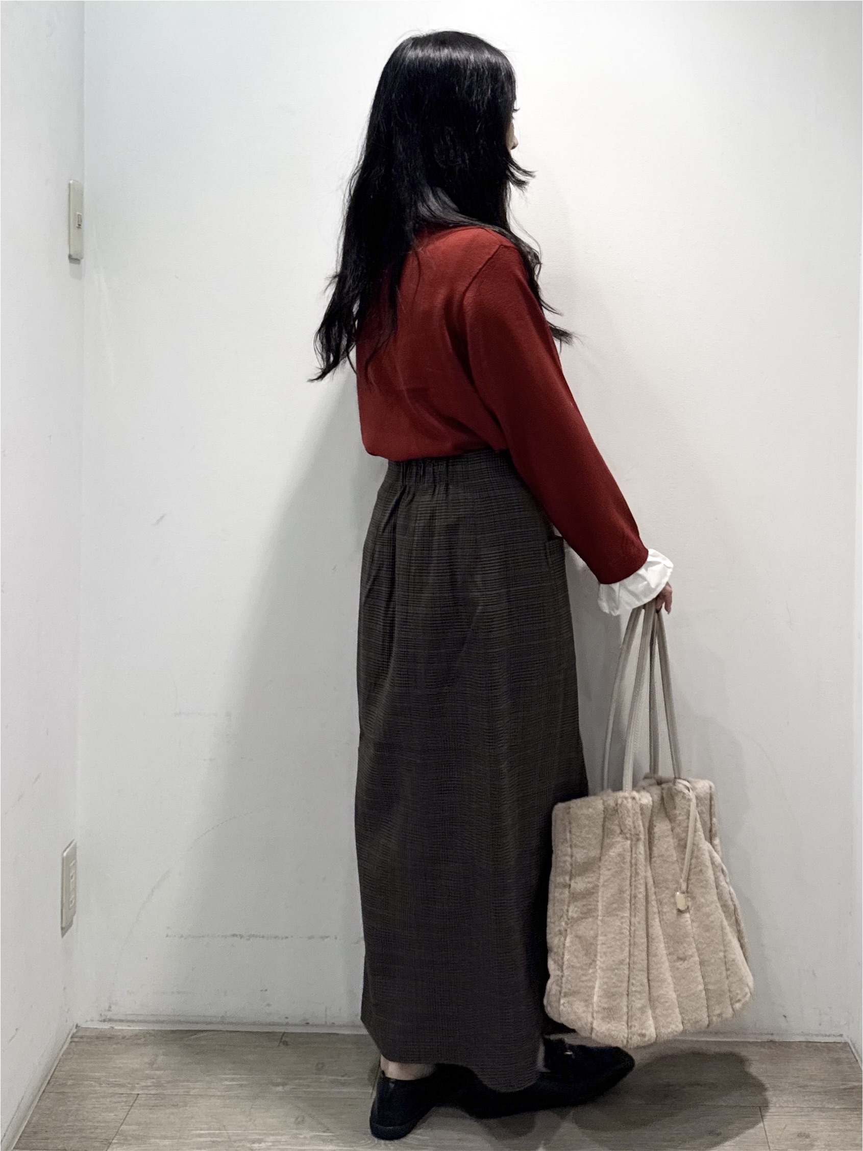 yuicciさんの「OPAQUE.CLIP｜シャツレイヤード風ポロニット【洗濯機OK】」を使ったコーディネート
