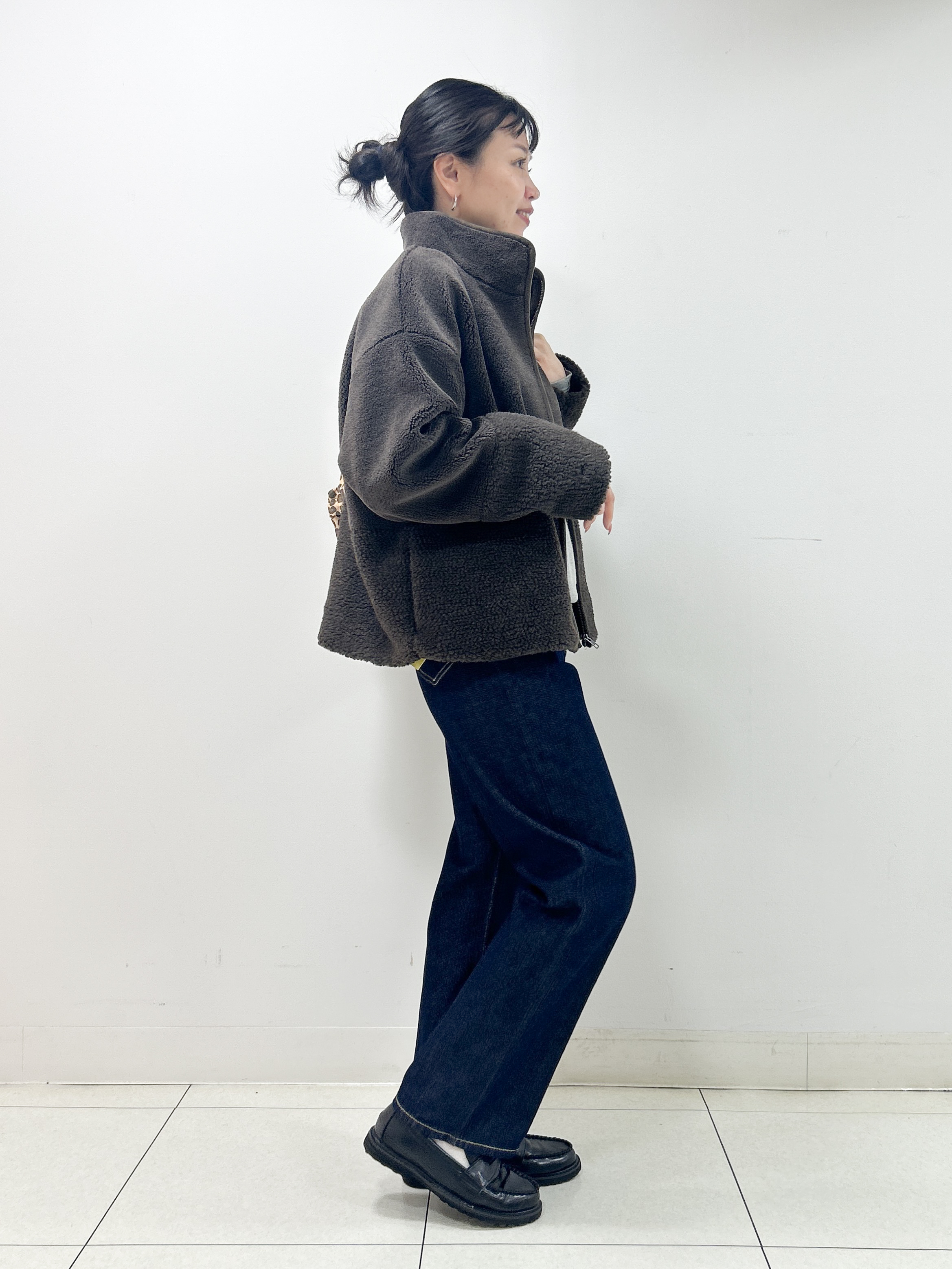 Kaiさんの「Dessin｜【ふわモコ】切替ボアスタンドカラーブルゾン」を使ったコーディネート