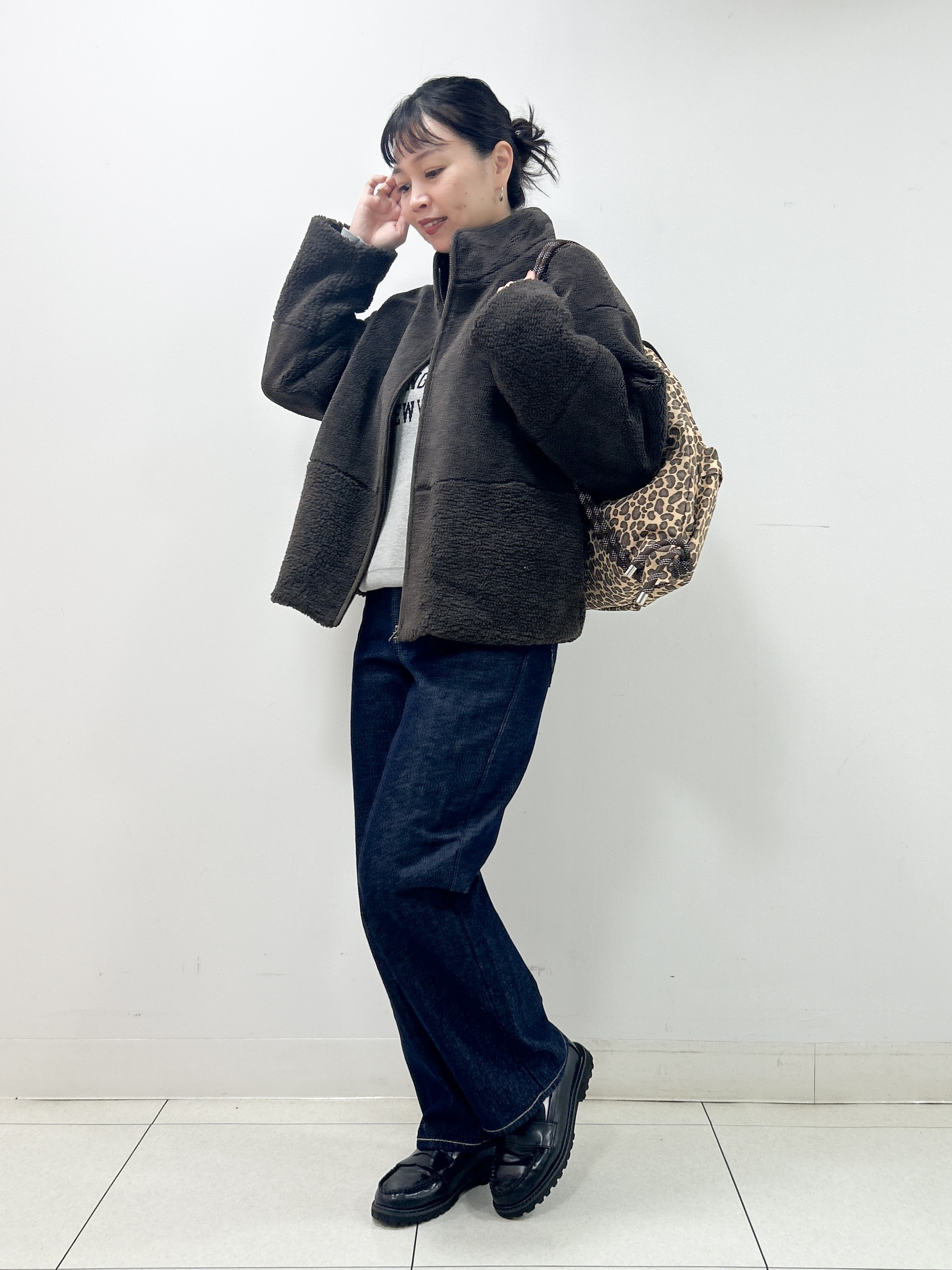 Kaiさんの「Dessin｜【ふわモコ】切替ボアスタンドカラーブルゾン」を使ったコーディネート