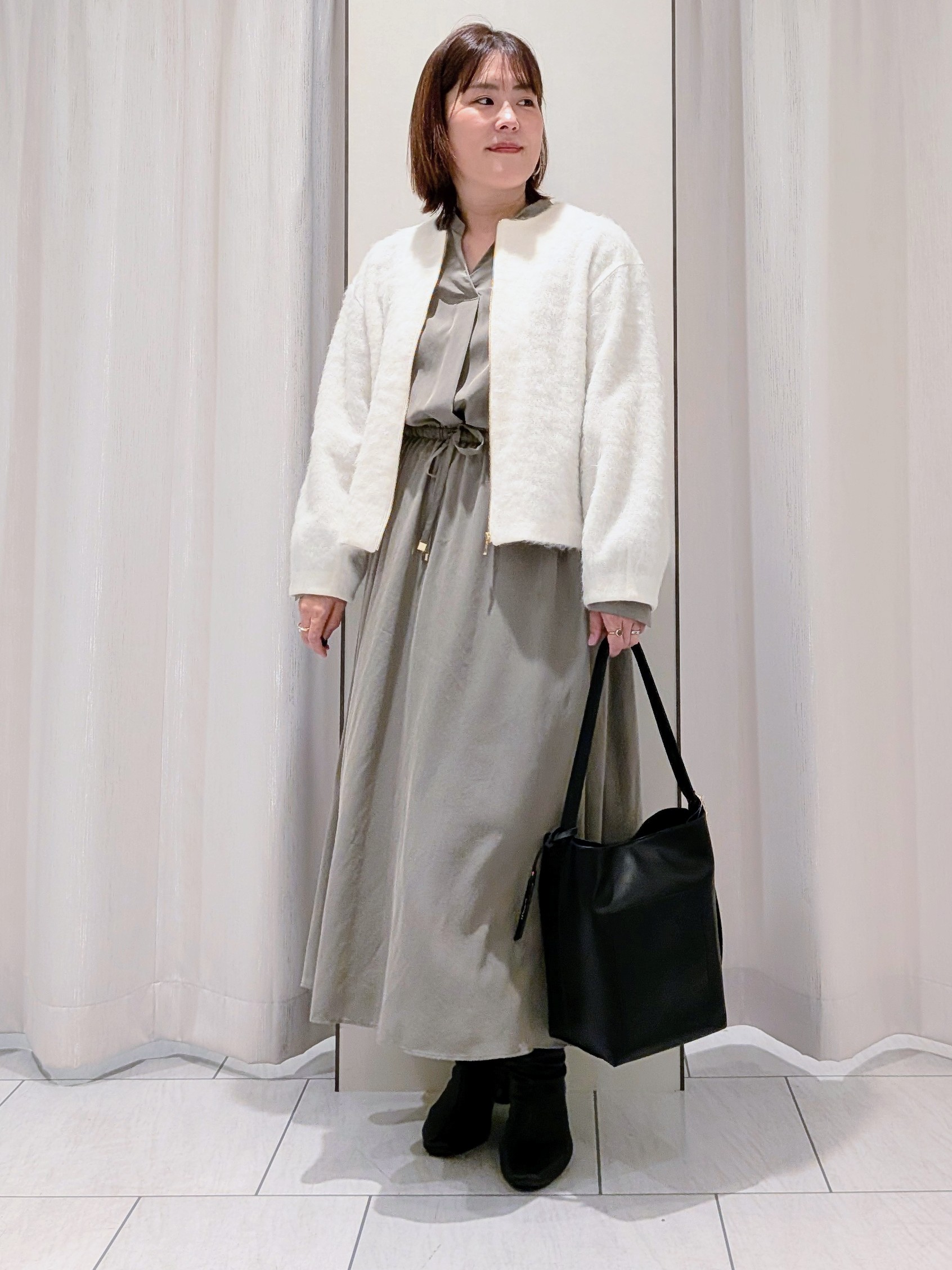 Onumaさんの「UNTITLED｜【軽アウター/秋羽織り】シャギージップカーデ」を使ったコーディネート