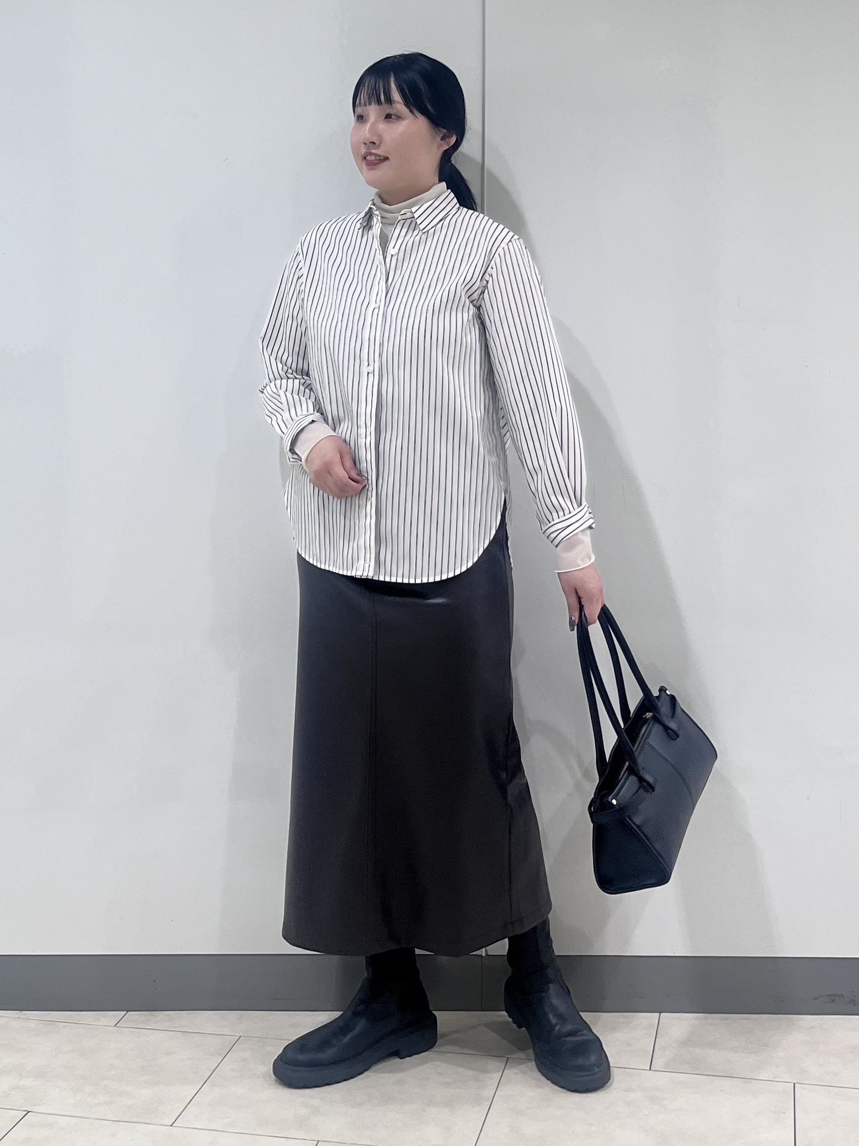 hasuさんの「INDIVI｜【2WAY／ストライプ柄】ベーシックシャツ」を使ったコーディネート